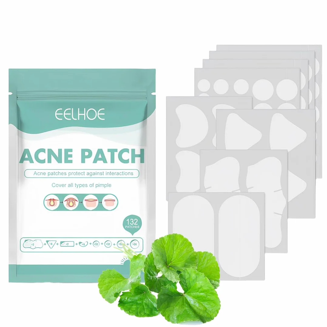 Grandi patch per brufoli in 8 misure per brufoli grandi, 132 pezzi pimple patch per acne per viso e corpo, per coprire brufoli, imperfezioni della pelle e acne, adatte per tutti i tipi di pelle