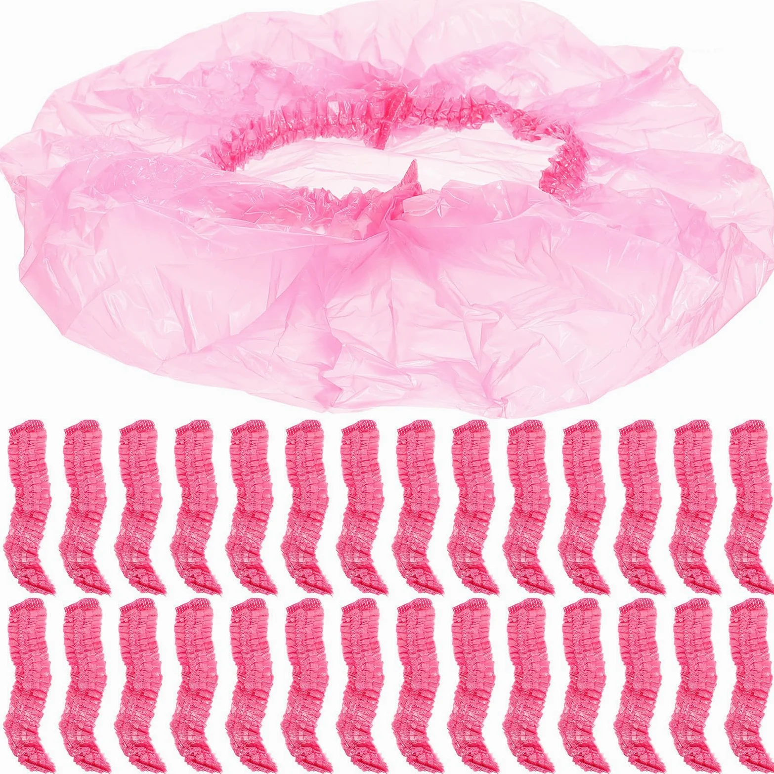 ifundom Cuffie da Doccia per Donne Elastiche Impermeabili Rosa Grandi 44 Cm Usa e Getta per Chioma Lunghi Trecce Uso Domestico Hotel Saloni 500 Pezzi