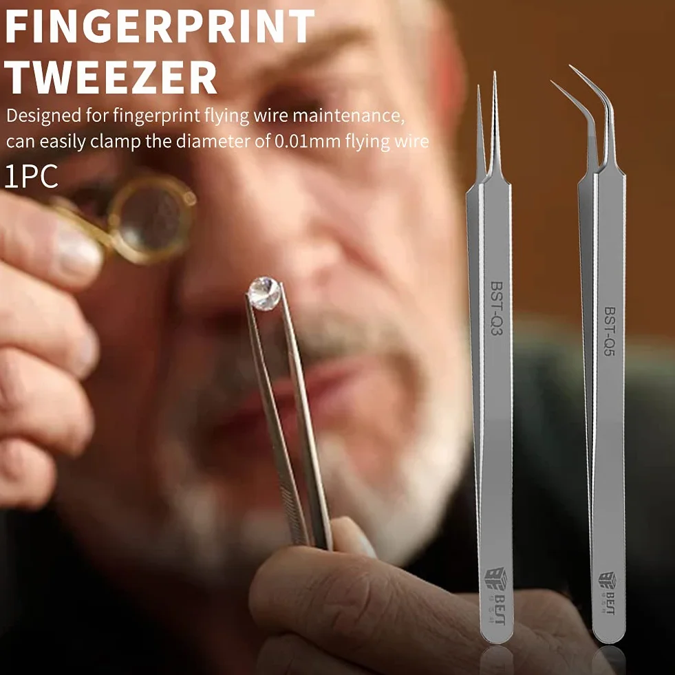 Pinzette in acciaio inox extra fine con punte curve per laboratorio