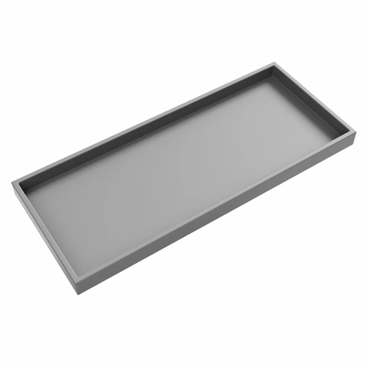 Vassoio da Bagno Rettangolare in Silicone Nero 30 x 12,5 cm Portaoggetti per Sapone Gioielli Profumi