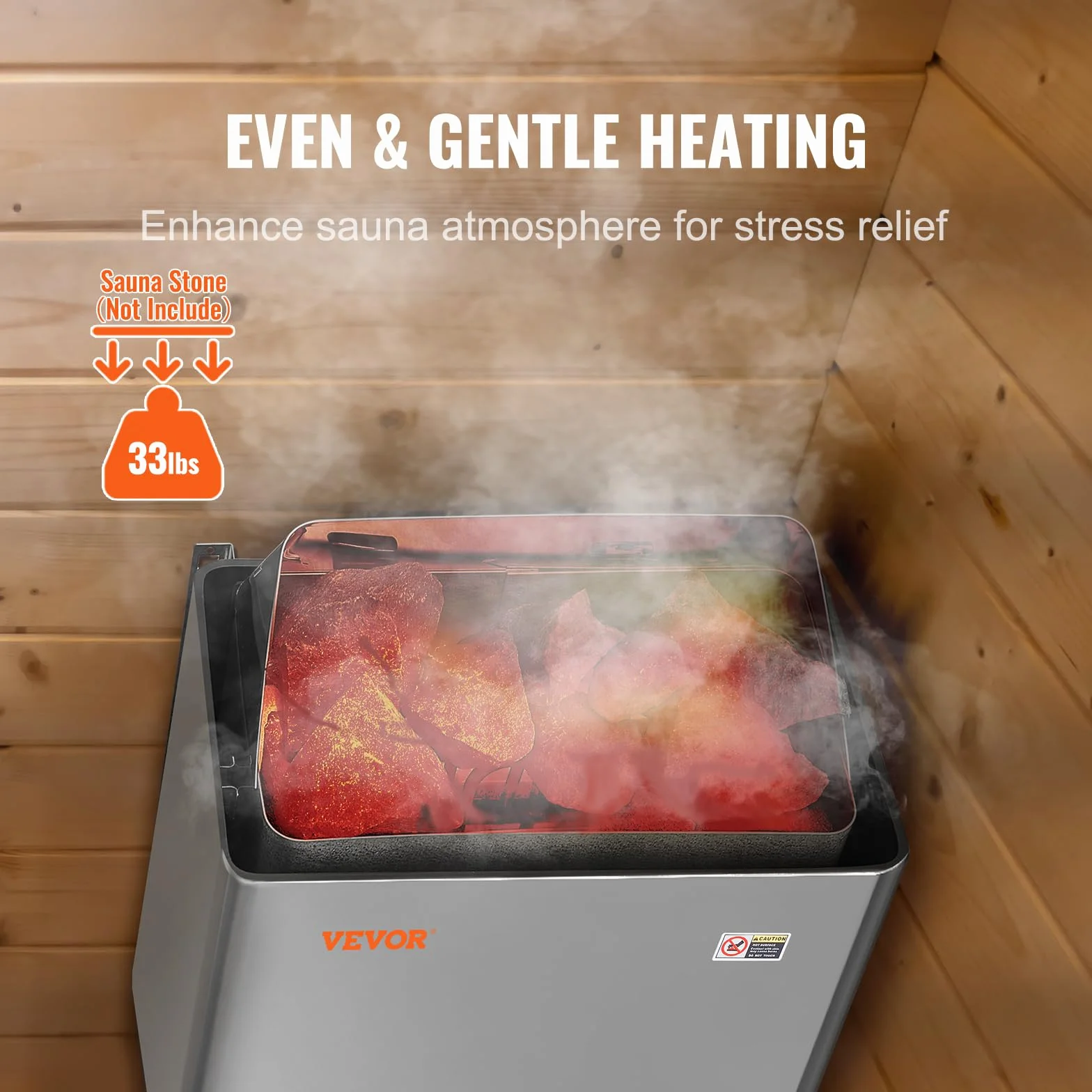VEVOR Stufa Elettrica per Sauna 8 kW 400 V 3 N, Riscaldatore Portatile Acciaio Inox, 8-12 m³, Timer 3 Ore