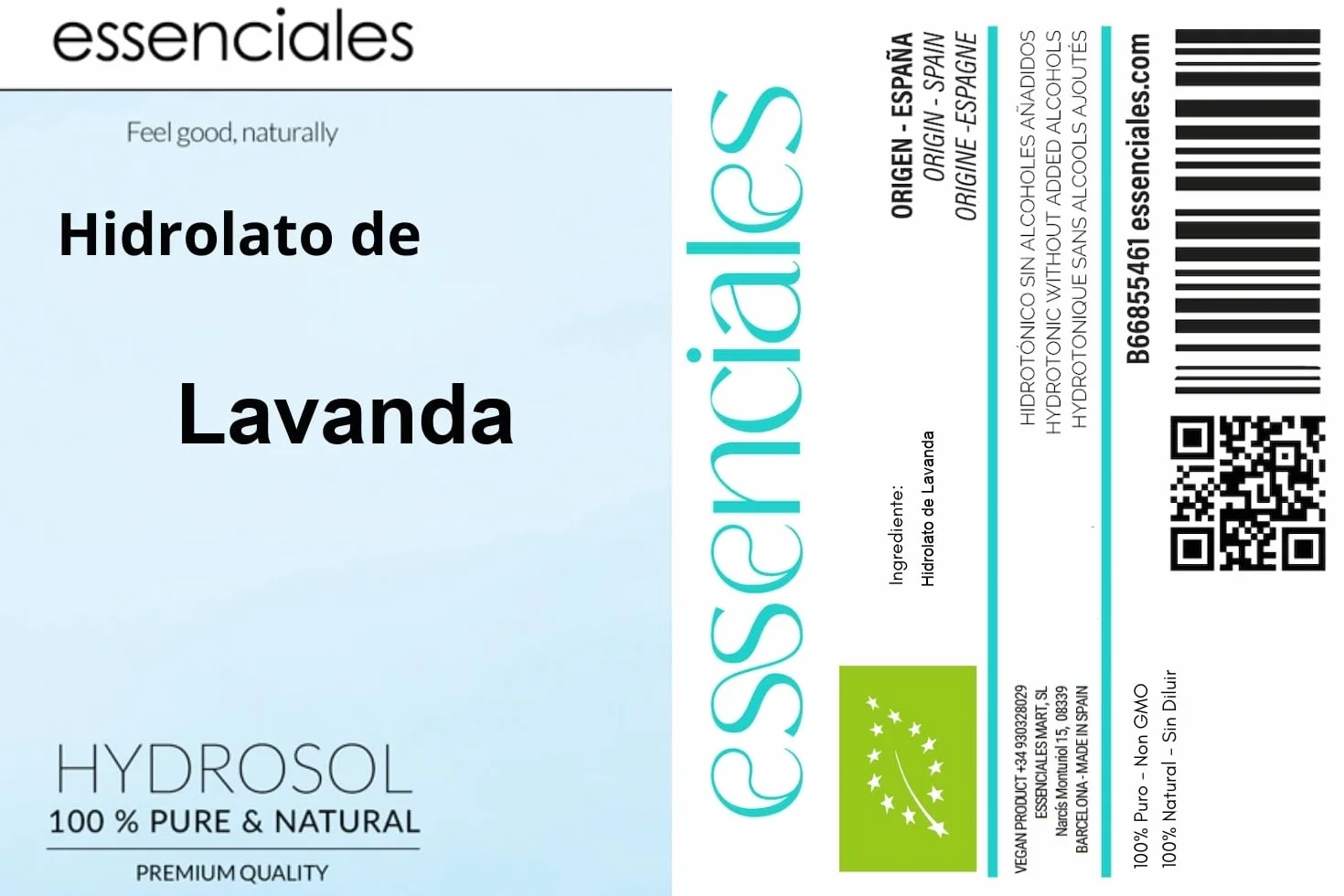 Essenciales – Acqua Floreale di Lavanda Extra, 100% Pura e Naturale, 500 ml | Idrolato Lavandula Angustifolia