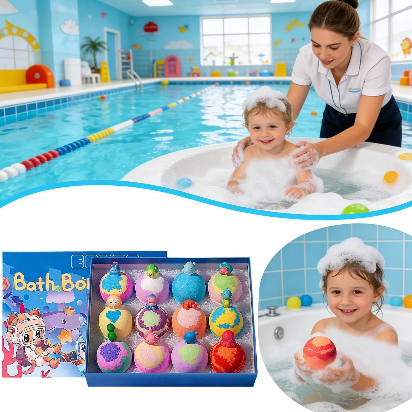 Bombe da Bagno Effervescenti 12 Pezzi Effervescenti Delicati Rinfrescanti | Bombe da Bagno Schiumose Regalo Idea per Adolescenti Famiglia Bambini Ragazzi Ragazze Figlio Figlia