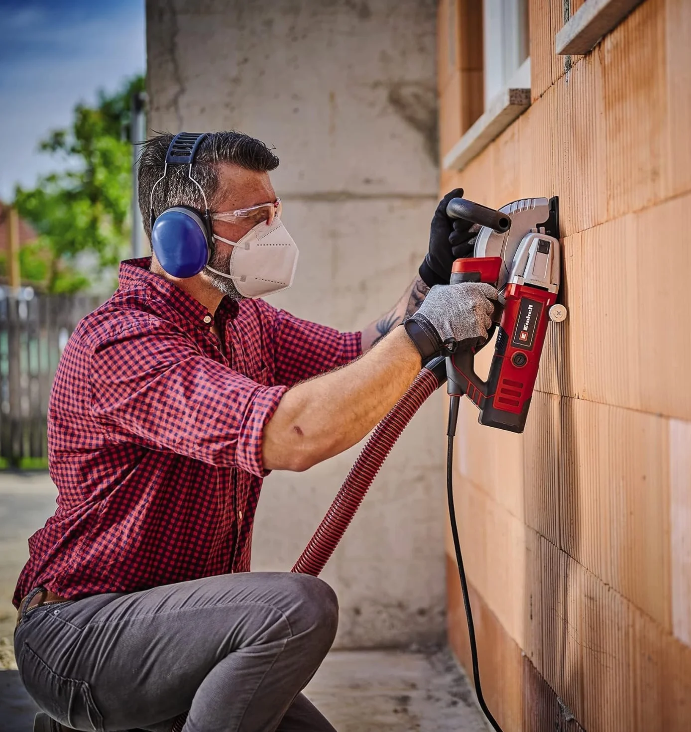 Einhell TE-MA 1500 Fresa a muro 1500 Watt regolazione continua profondità fresatura larghezza taglio avvio morbido custodia 2 dischi