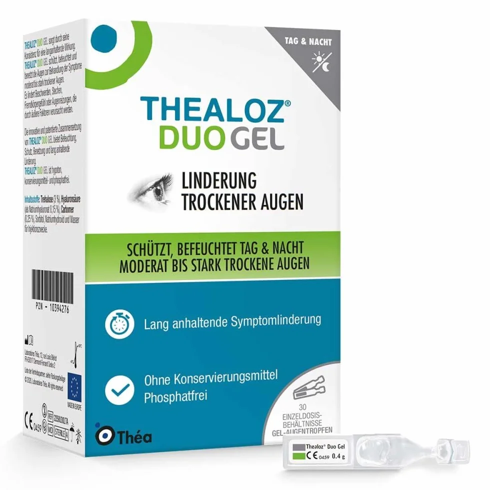 Thealoz Duo Gel - Befeuchtung, Benetzung und Schutz trockener Augen, 30 pcs. Single-dose pipettes