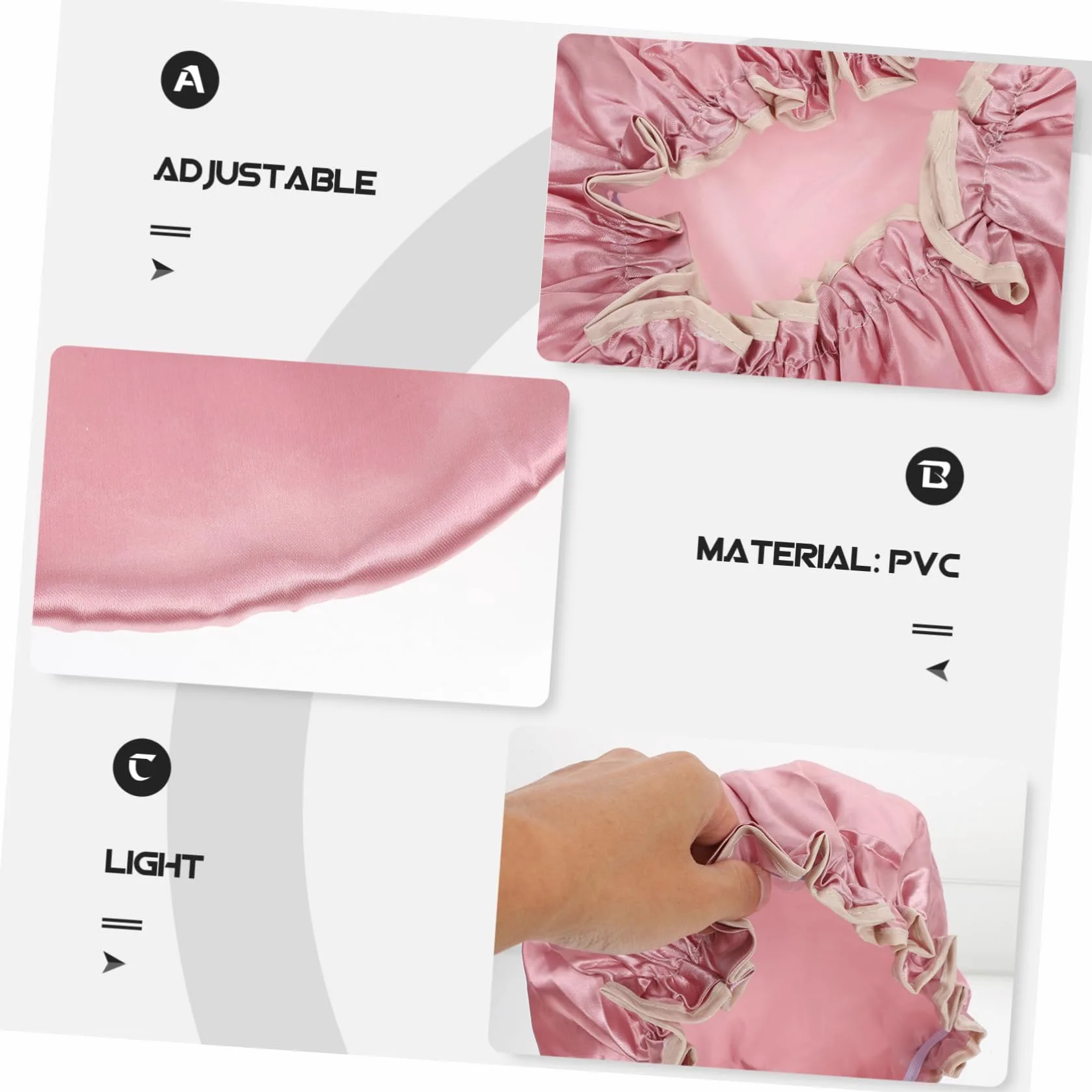 FRCOLOR 12pezzi Cuffie Impermeabili Peva Cuffie Per Elastiche e Riutilizzabili Per Spa e Rosa Grigio