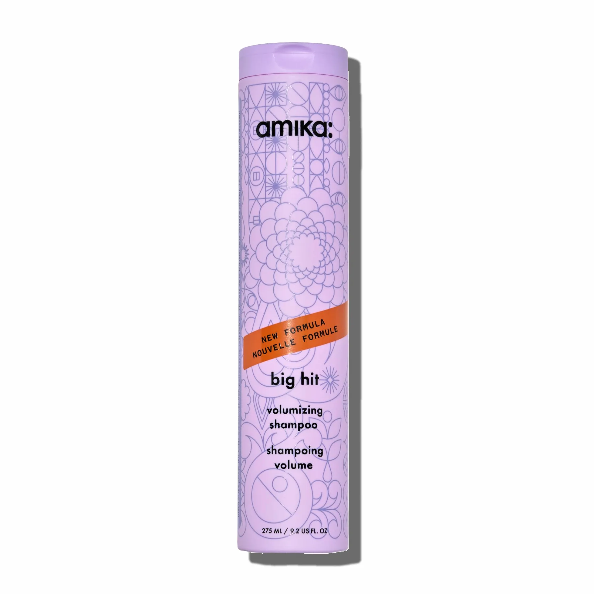 amika Big Hit Volumizing Shampoo 275 ml, shampoo volumizzante per capelli fini e medi, volume immediato e duraturo, più pienezza e forza senza appesantire, con caffeina e glicerina, vegano