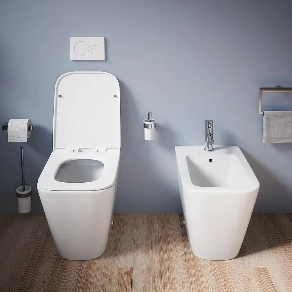 CUBE Sanitari Bidet Vaso WC ceramica RIMLESS sedile coprivaso softclose