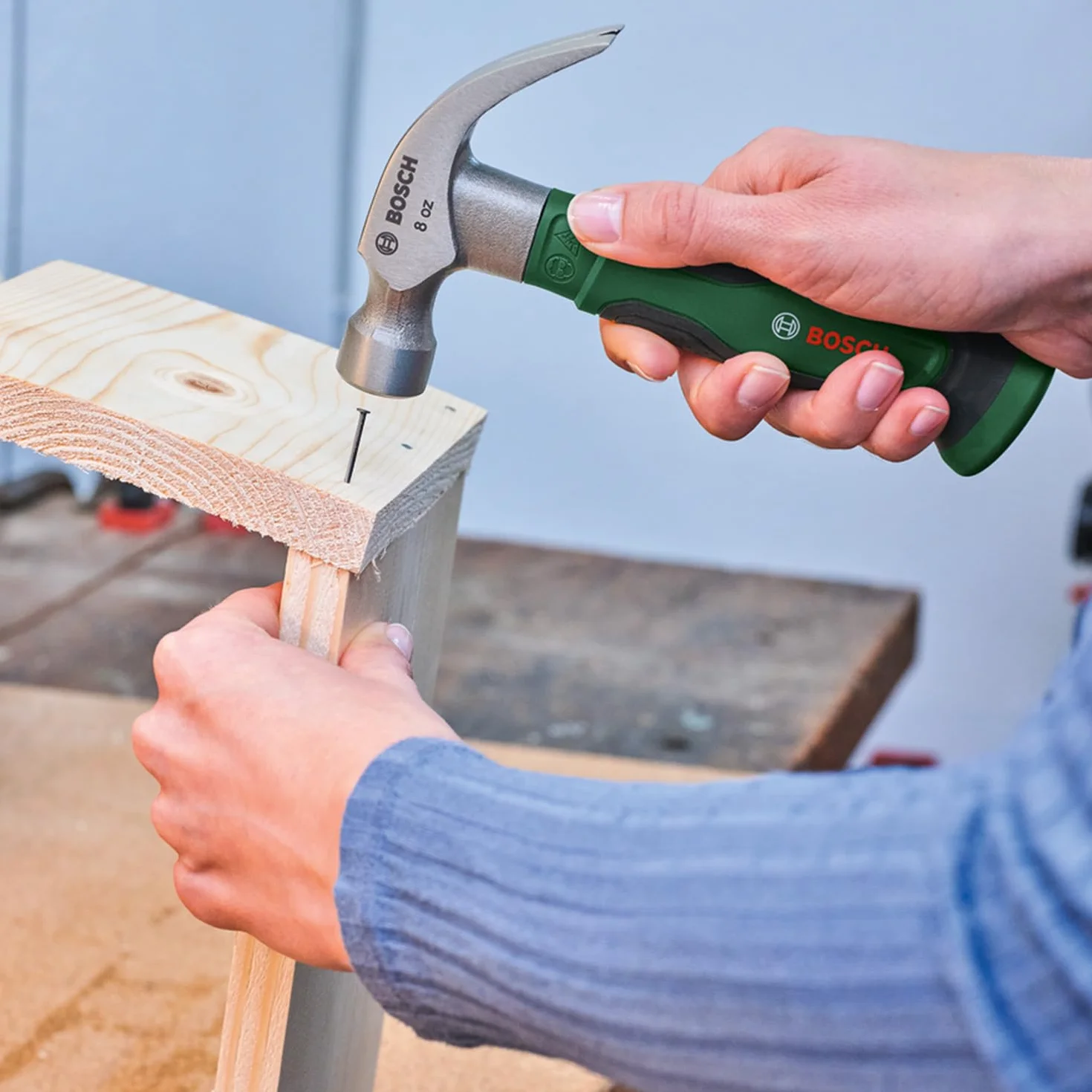 Bosch Marteau arrache-clou 225 g acier carbone dur manche Softgrip