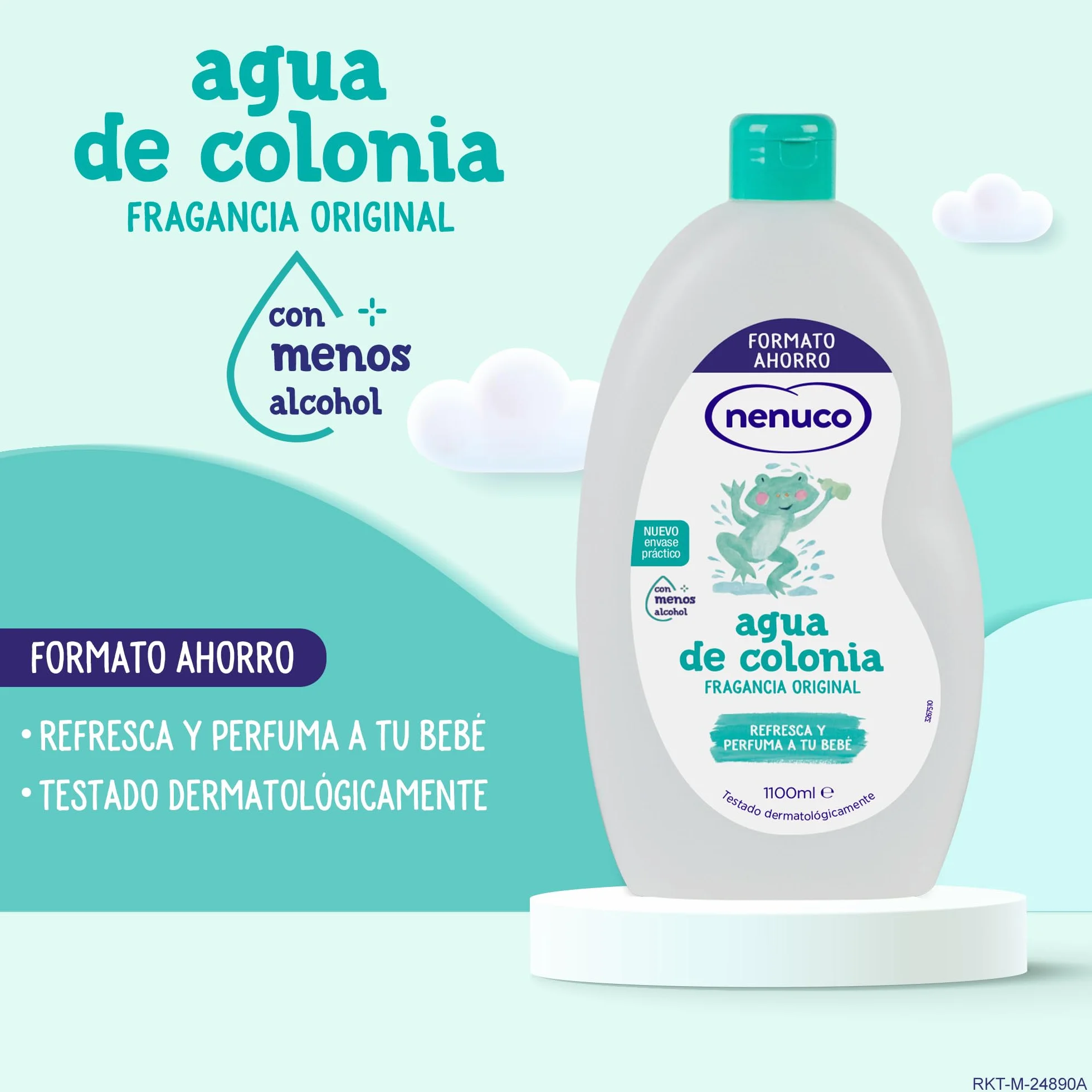 Nenuco Acqua di Colonia, Fragranza Originale, con Meno Alcol, Formato Risparmio 1100 ml