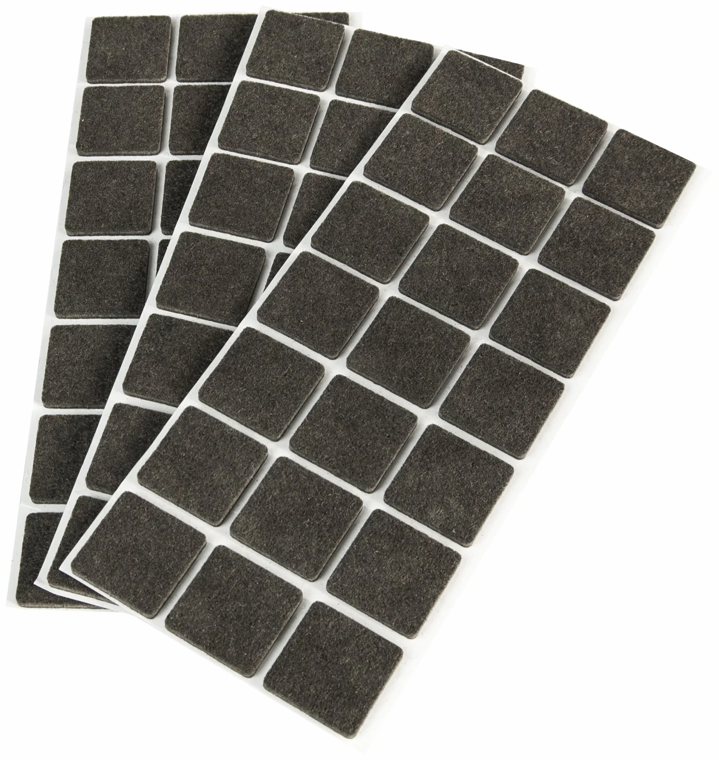 Emuca Set di 63 Feltrini Autoadesivi Quadrati 30x30 mm Marrone