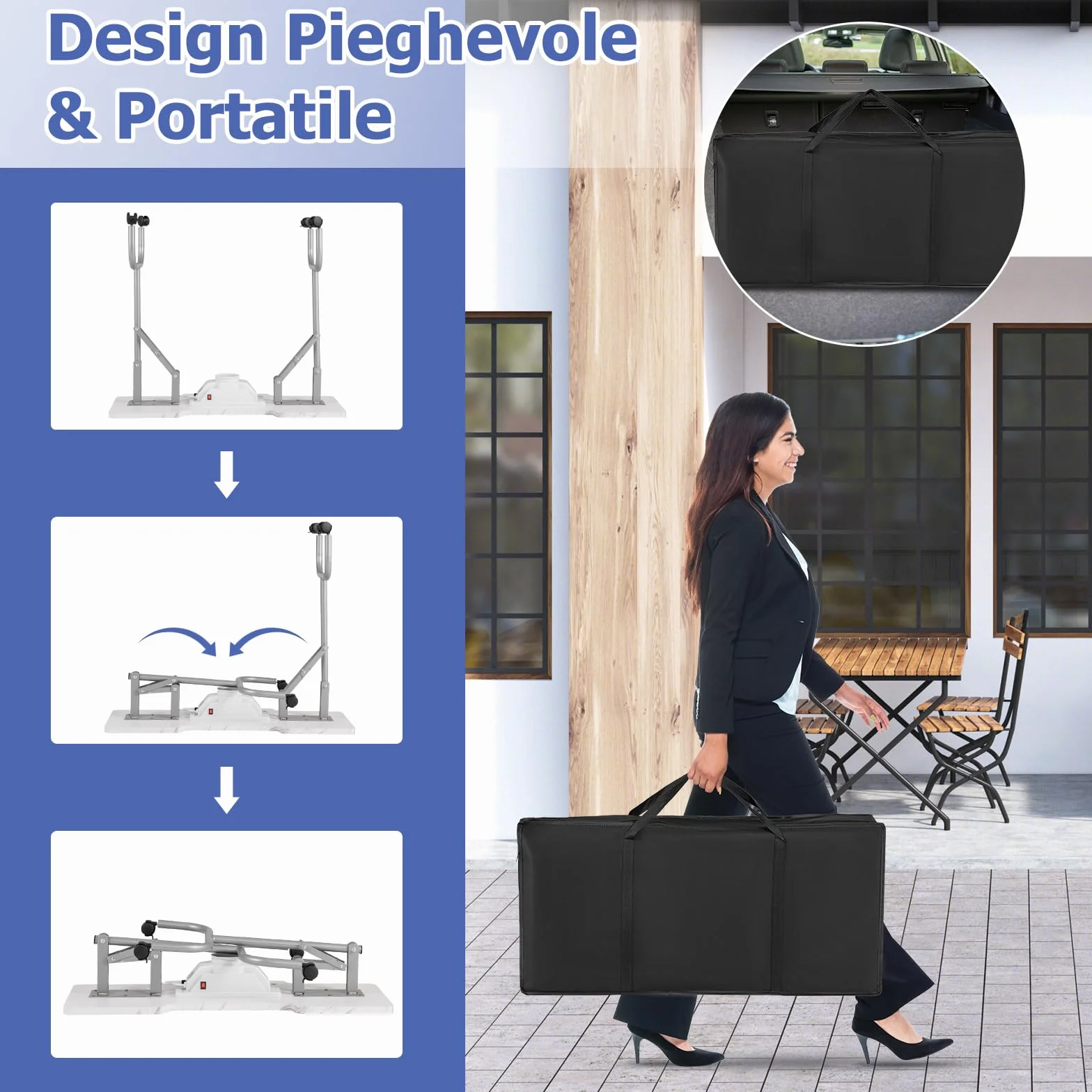 COSTWAY Tavolo per Manicure Pieghevole con Aspiratore Elettrico, Tavolo per Unghie Portatile con Luce LED, Cuscino Poggia Polso Clienti, Borsa e 4 Ruote Bloccabili (Bianco)