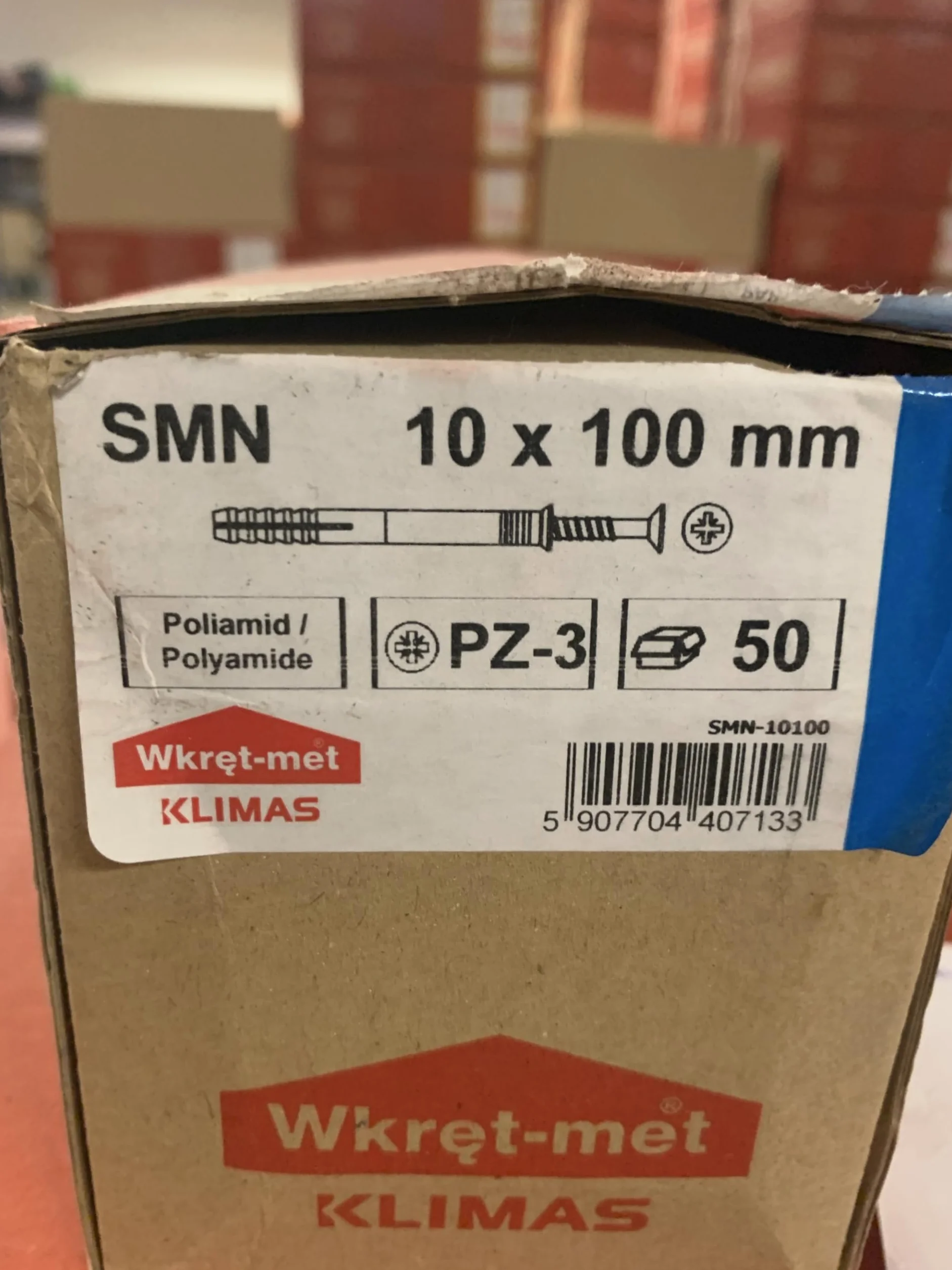 KLIMAS Tasselli per unghie in nylon premontati 10 x 100-50 pezzi