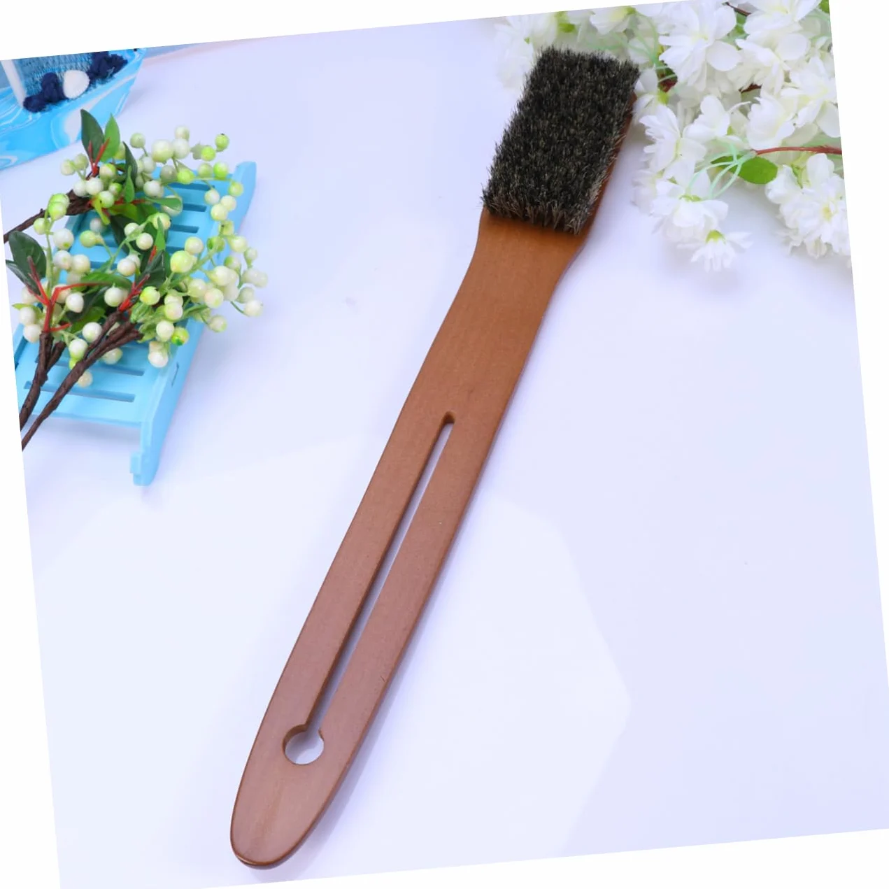 Healvian 2 Pezzi Spazzola da con Setole Naturali Funzione Esfoliante Favorisce La Circolazione Marrone