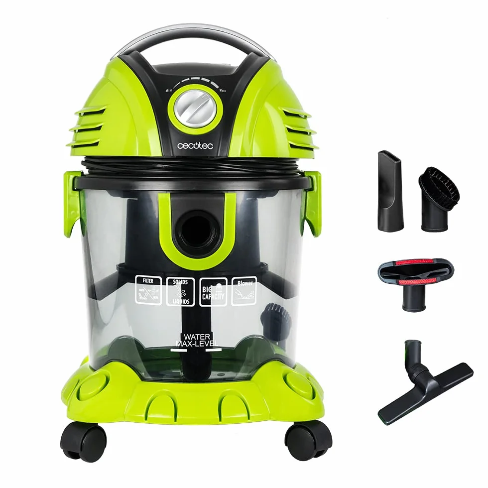 Cecotec Aspiratutto Solidi Liquidi Wet&Dry T 1200W 7m Raggio 15L Filtro Hepa Soffiatore 5 Accessori