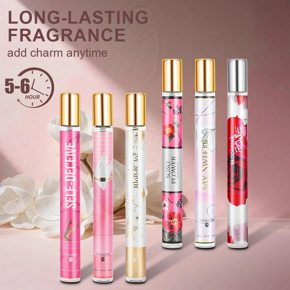 AOOWU Set Regalo Profumo Donna Premium, 6 Pezzi Eau de Parfum, Profumo Portatile per Donna, Olio Profumato, Fragranza Alunga Durata Che Sottolinea il Tuo Fascino per Compleanno e San Valentino