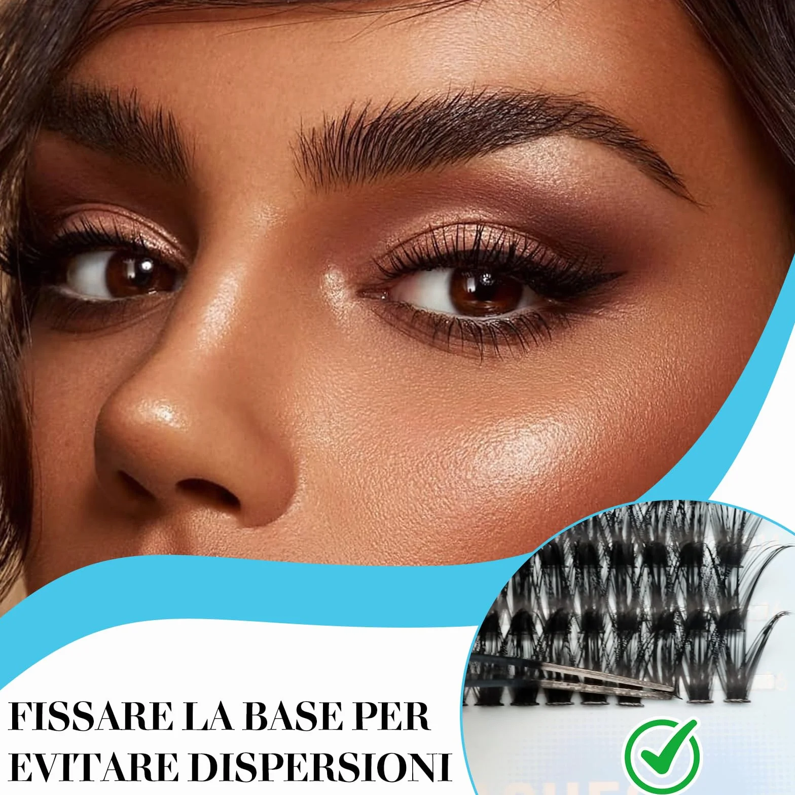 VEGCOO 560 Pezzi Ciglia Finte Extension Ciglia, 60-100-120-150D Curl Ciglia Finte Ciuffetti, 10-16mm Kit di Extension per Ciglia, DIY Eyelash Extension per Ragazze e Donne Principianti