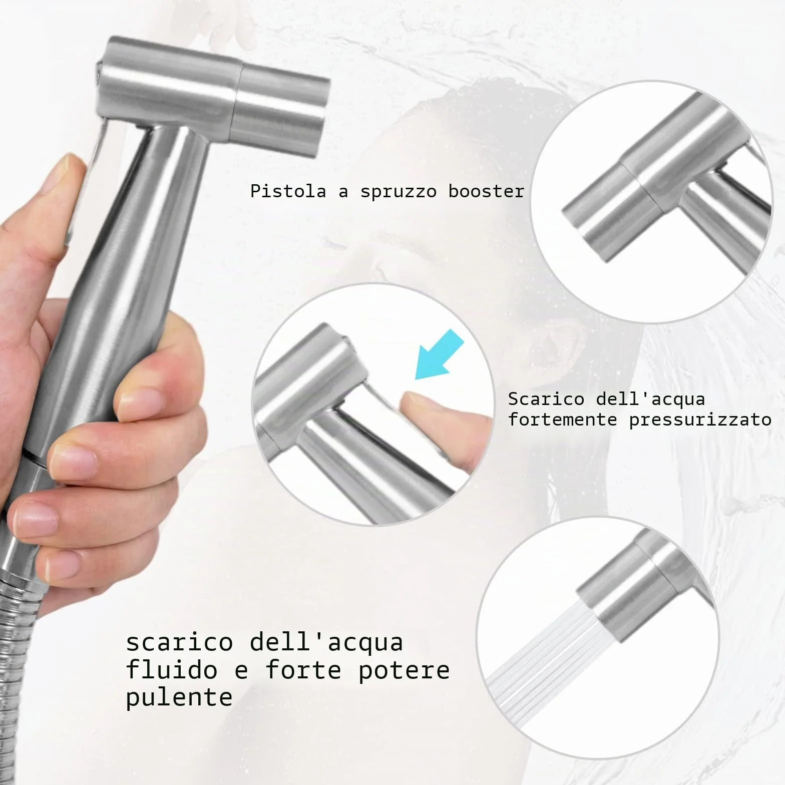 LOSCHEN Kit spruzzatore per bidet in acciaio inox per WC Shattaf accessorio bagno