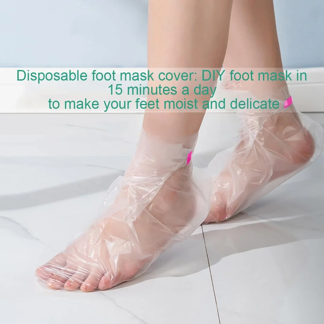 WeddHuis 80 pcs Pellicola di plastica monouso per pedicure trattamento termale alla paraffina calze trasparenti