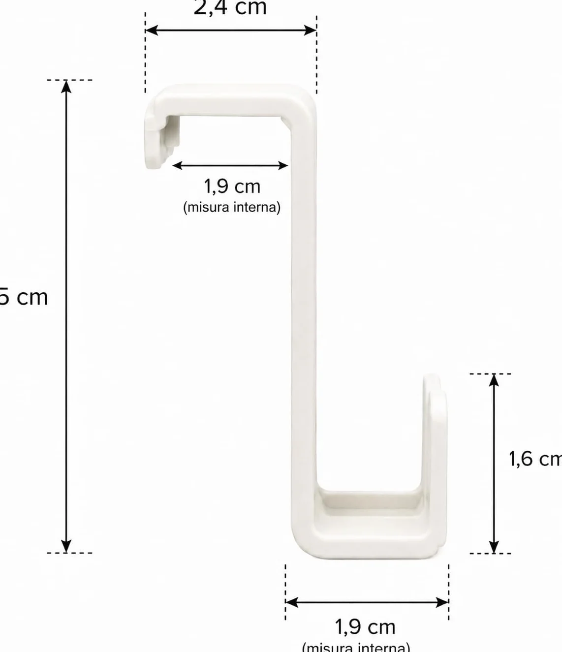 Ganci Sopra Anta Set 4 Pezzi – Gancio Senza Forare per Cucina Bagno – Porta Strofinacci Asciugamani – Ante fino 1,9 cm – Made in Italy BIANCO