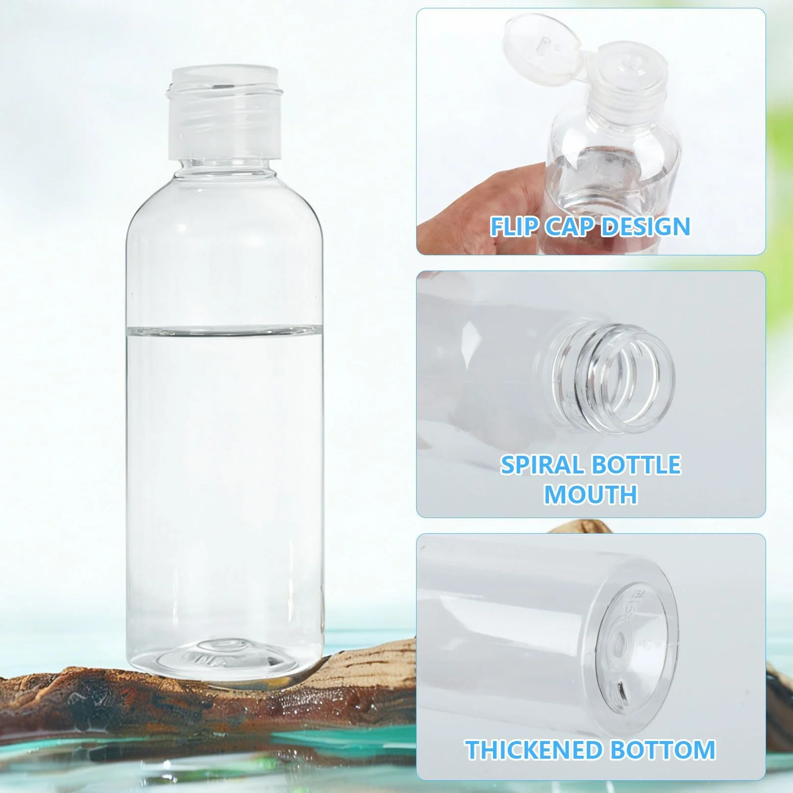 11 Pz Flaconi da Viaggio 100 ml, Kit Viaggio Aereo, Bottiglie Vuote Ricaricabili per Articoli da Toeletta, Cosmetici, Shampoo, Lozioni, Liquidi, con 6 Imbuti, 2 Etichette