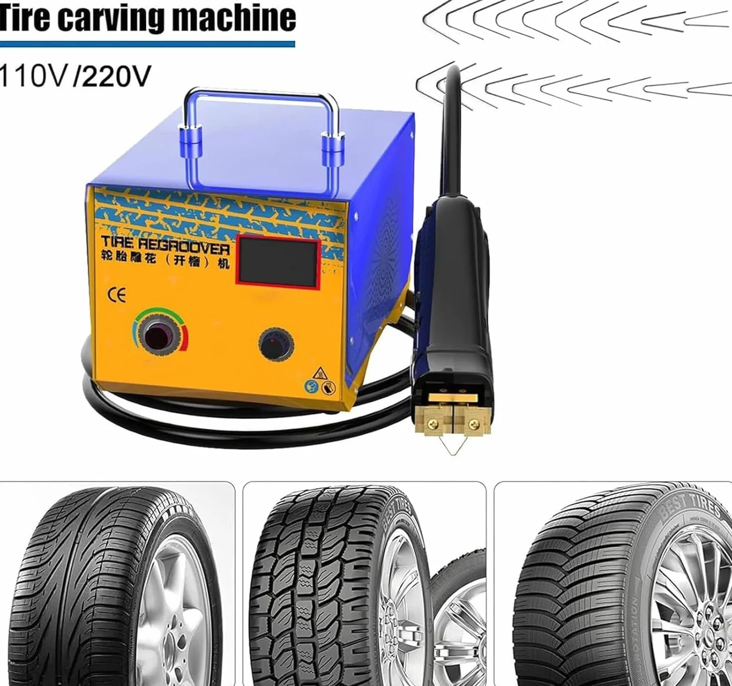 Macchina per Scanalare Pneumatici 1000W, Scanalatrice per Pneumatici per Camion