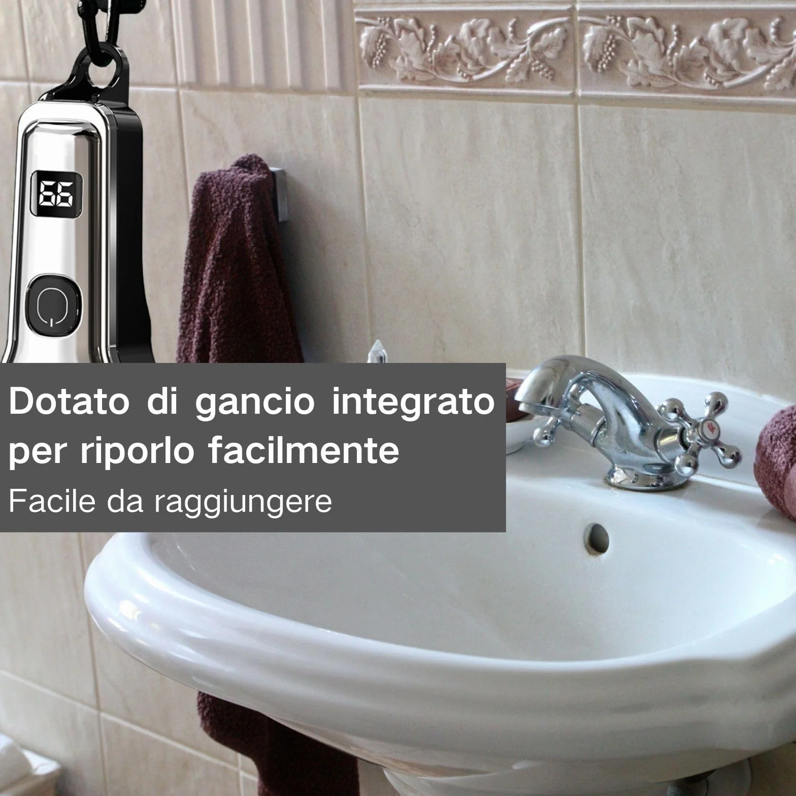 Tagliacapelli Uomo Professionale, Tagliacapelli Senza Fili per Macchinetta per Capelli, Taglio di Precisione, Lame in Titanio, Indicatore Intelligente Della Batteria, Argento