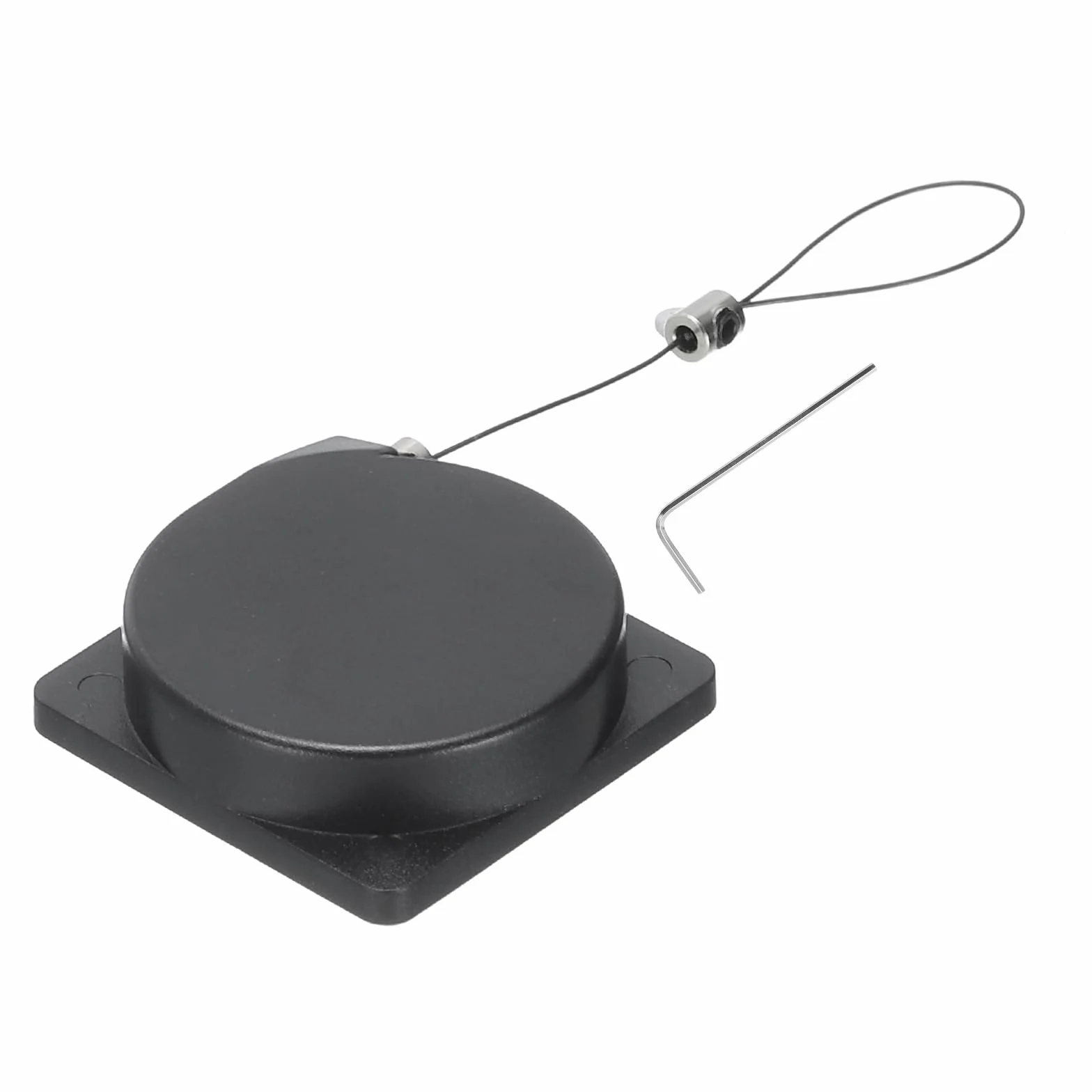 QUARKZMAN Cavo Sicurezza Retrattile Blocco, Corda Anti-Smarrimento Adesivo Doppia Faccia 1 Set Nero 39,37"