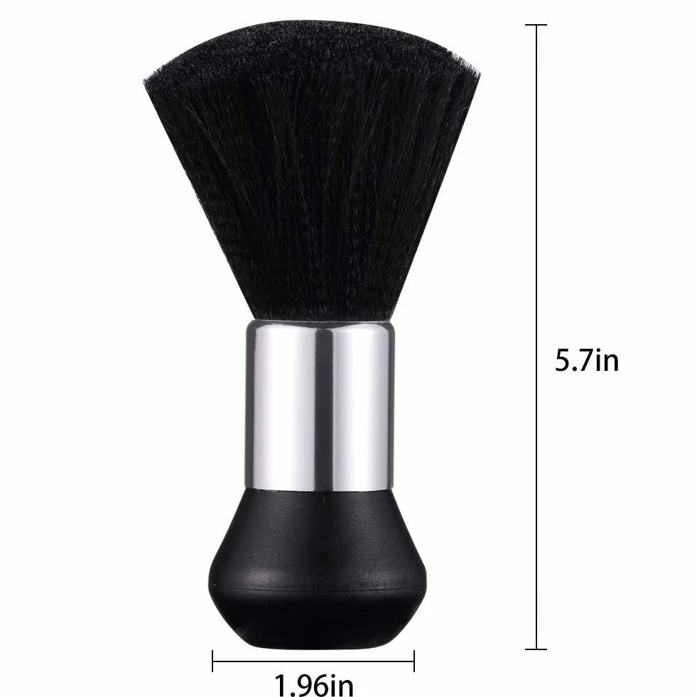 PROVO Pennello Parrucchiere, Salone, Barbiere collo spazzola ideale per rimuovere i Capelli dopo il taglio, Professionale Soft Nero