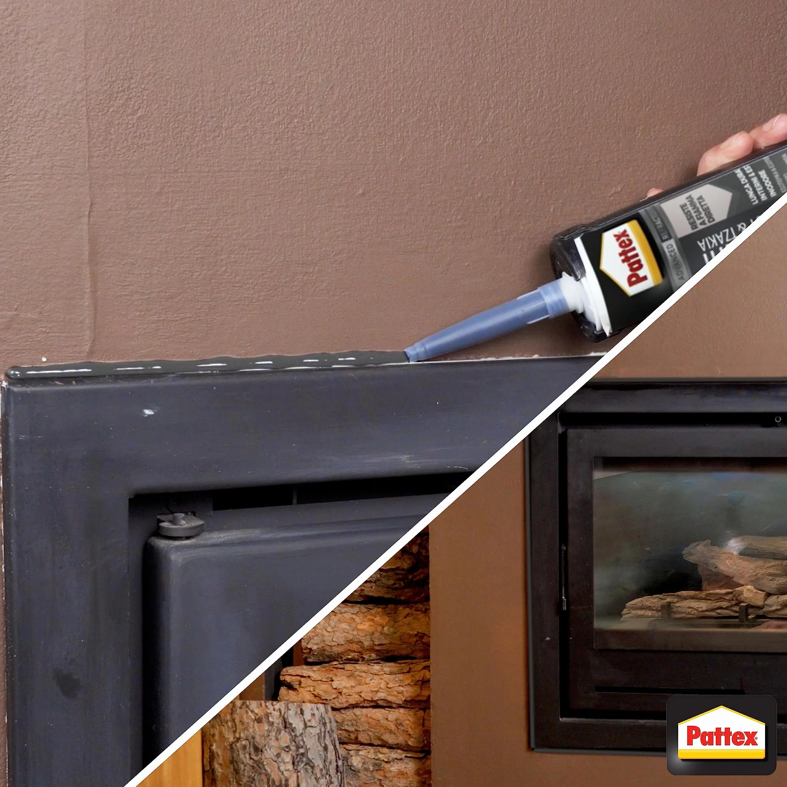 Pattex Silicone alte temperature per barbecue e caminetti, sigillante verniciabile resistente alla fiamma diretta, grigio 280 ml