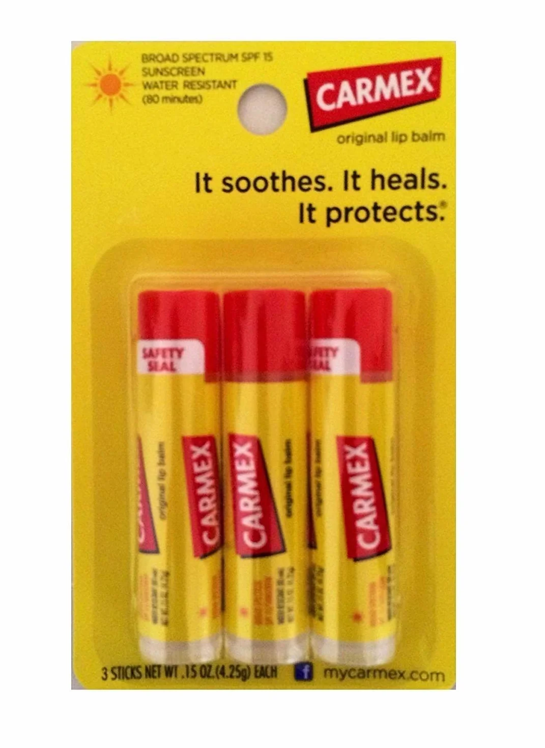 Carmex Lip Balm, Moisturizing, Original.15 Ounce, 3 ct. by Carma Laboratories, inc.