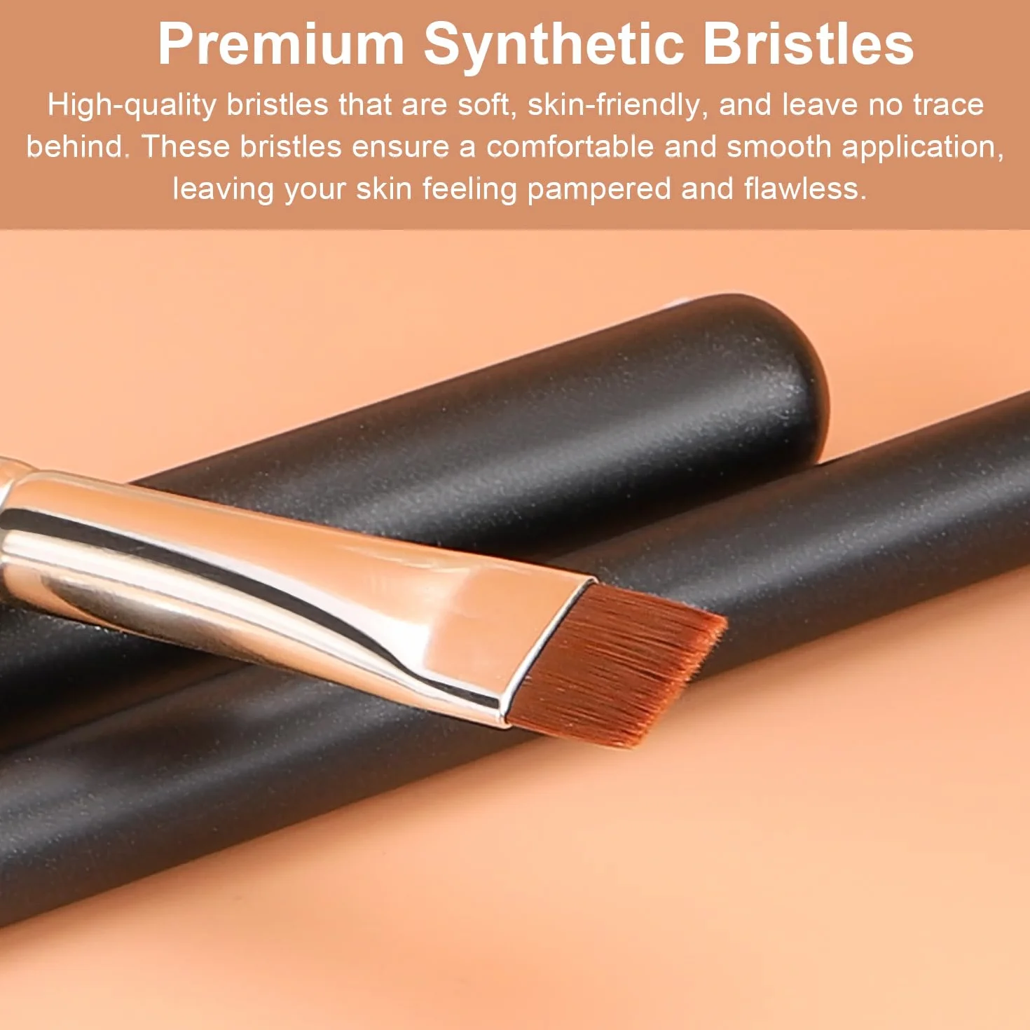 TEOYALL Pennello sottile e piatto per eyeliner, pennello preciso per definire le sopracciglia, pennello correttore per coprire le imperfezioni (pennello piatto multifunzionale)