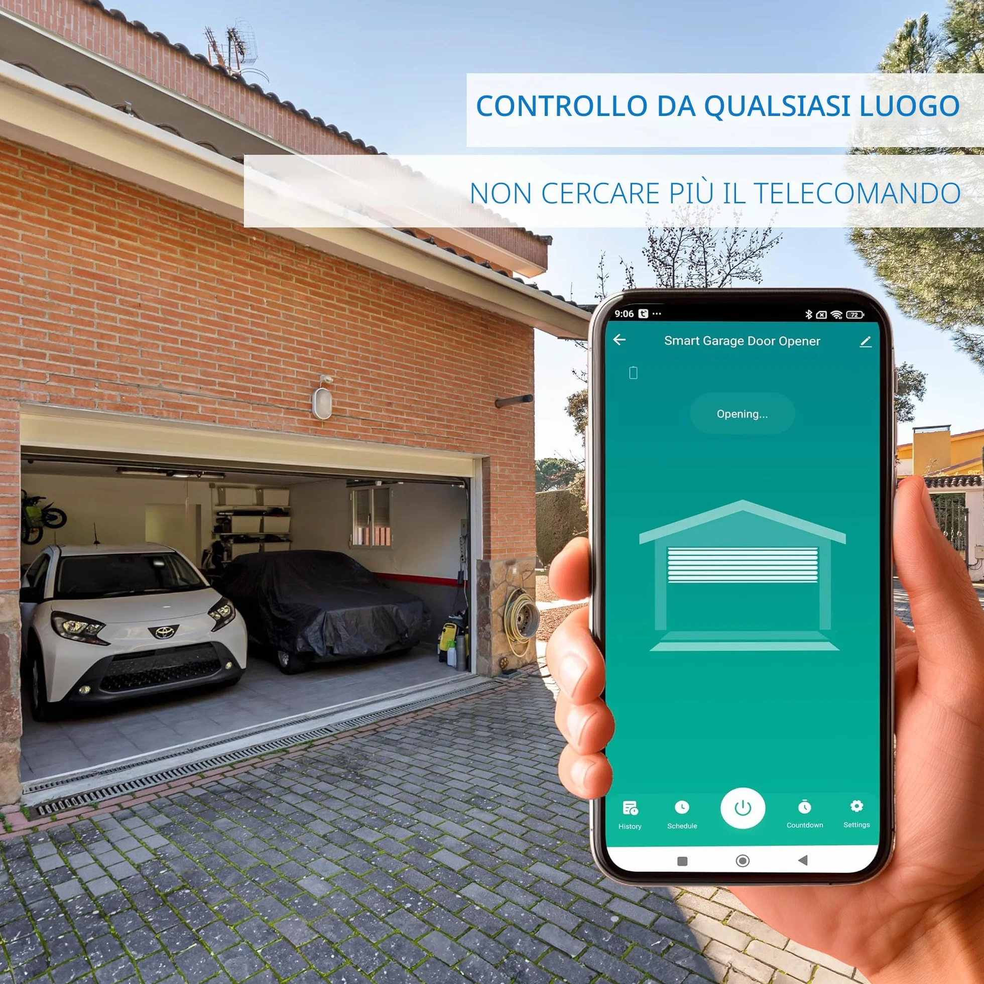 NIVIAN Controller WiFi per motore Porta del Garage, Compatibile con Alexa e Google, App Tuya/SmartLife