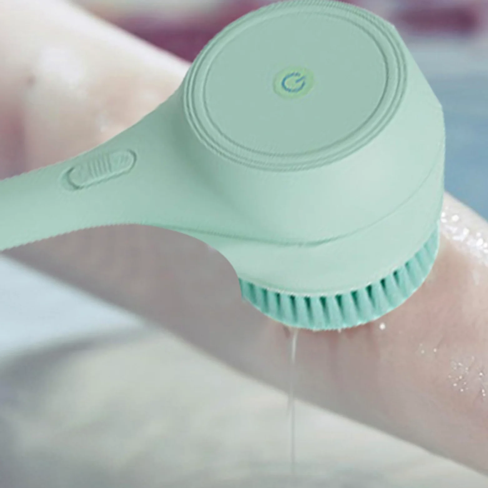 Spazzola elettrica per il corpo, Spazzola elettrica per il bagno | Scrubber per corpo con ricarica USB e manico lungo,Scrubber elettrico per la schiena con 5 testine per massaggio del viso e d