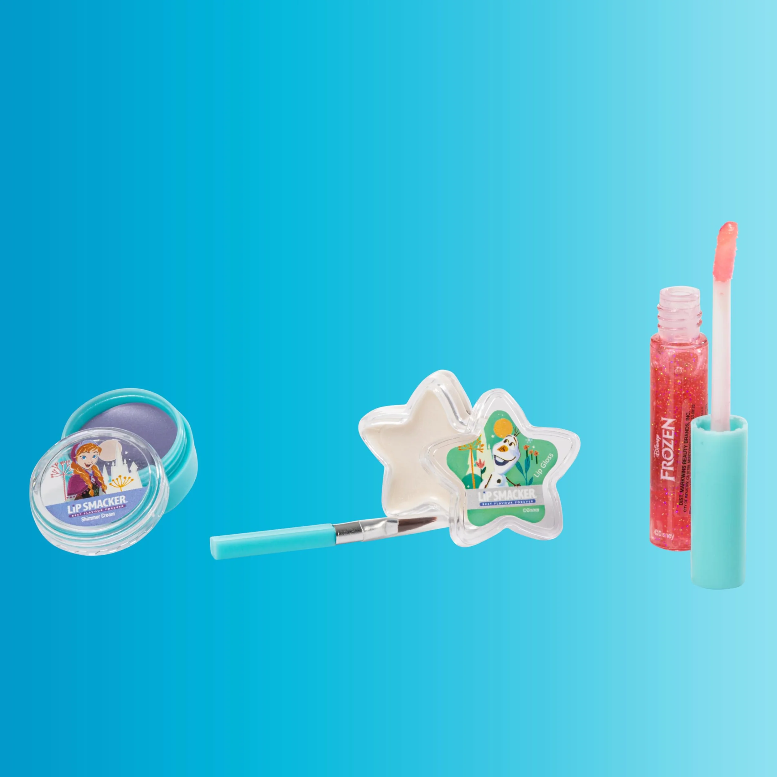 Lip Smacker Frozen Essential Makeup Bag, Set di Trucchi Frozen per Bambina con Lucidalabbra, Ombretti Luminosi, Applicatori e Accessori per un Look da Principessa Disney