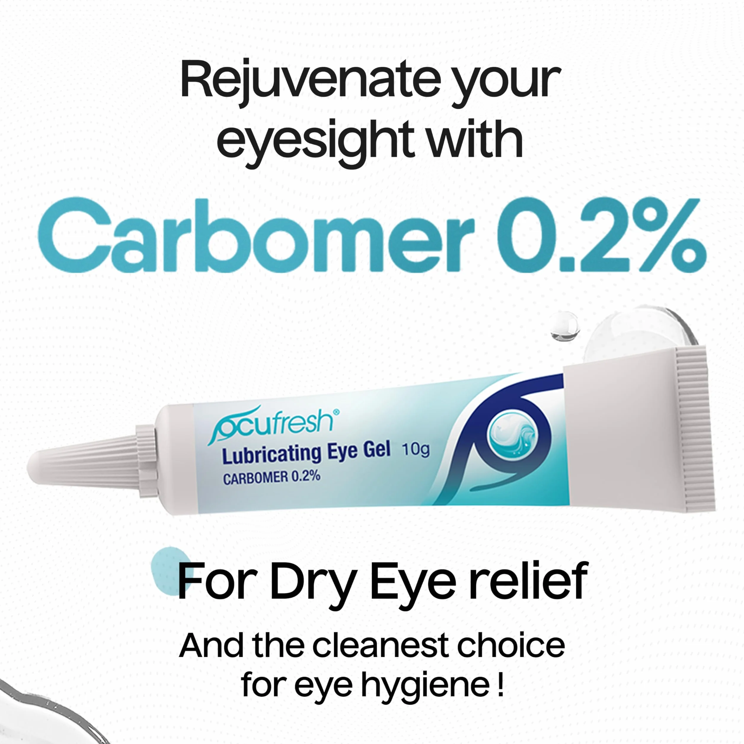 OCUFRESH CARBOMER 0,2% Gel Lubrificante per gli Occhi | Gocce di Gel per Occhi Stanco e Secchi | Sollievo Notturno - 10 ml