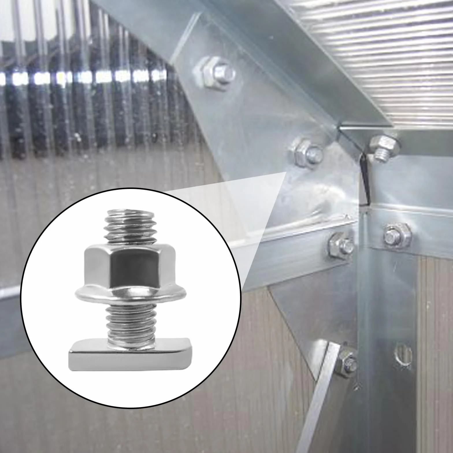 Bulloni a T M10 x 25 mm Acciaio Inox A2-70 Viti Testa a Martello per Serra Fotovoltaica