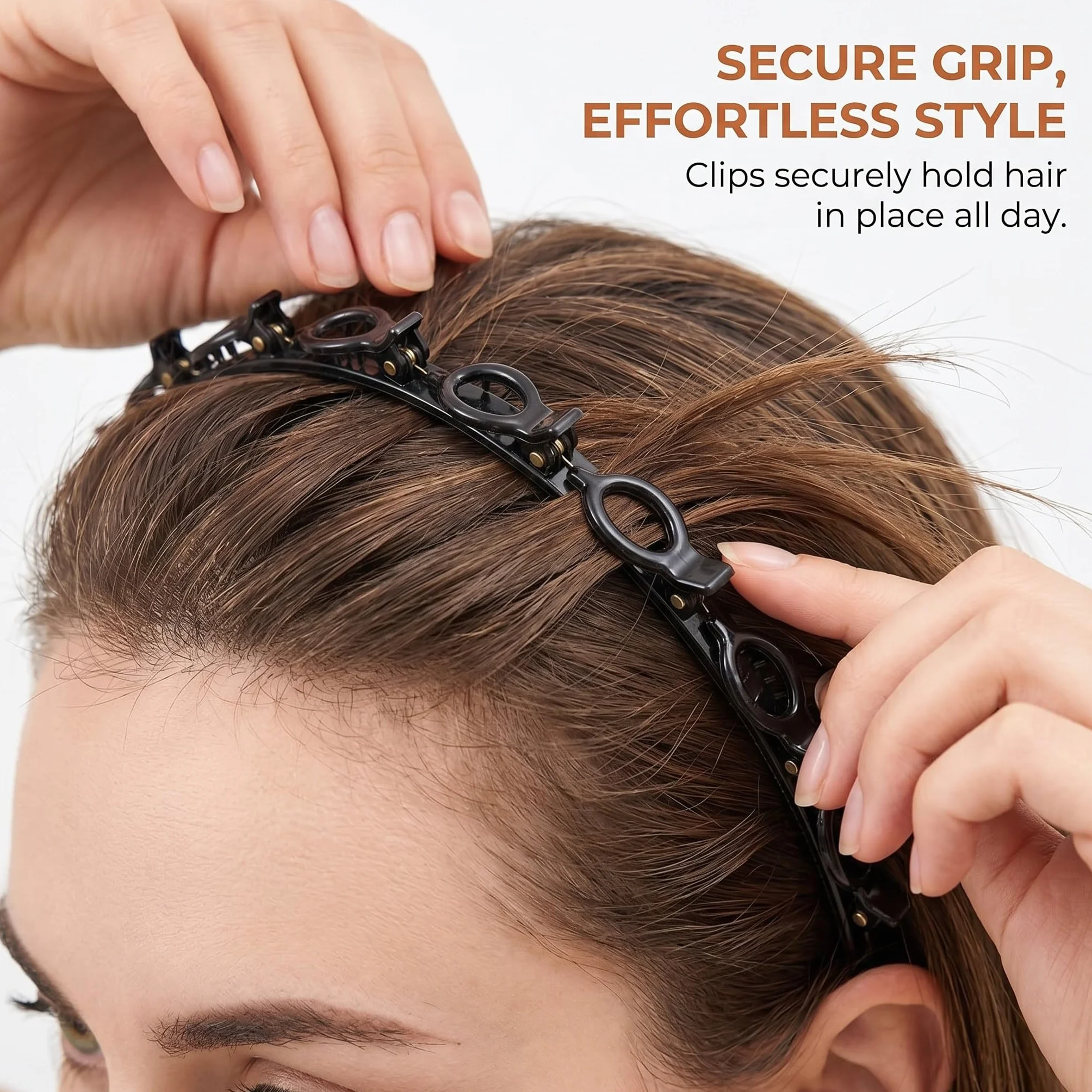 2 Pezzi Cerchietto Con Mollette Incorporate, Cerchietti Per Capelli, Fasce di Plastica per Cerchietto Con Clip