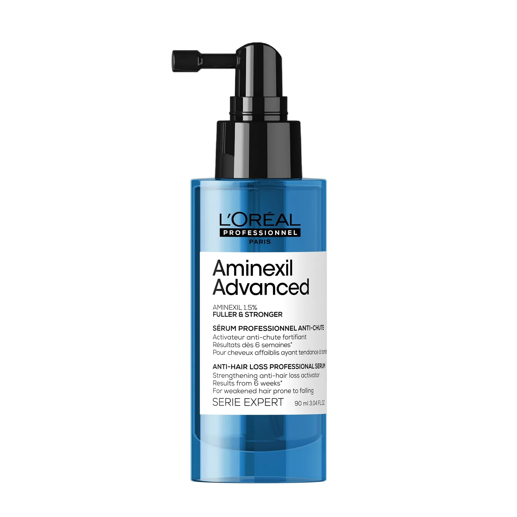 L'Oréal Professionnel Paris Siero Rinforzante, Per Capelli Assottigliati, Anti-Caduta, Per Capelli Folti e Sani, Con Aminexil 1.5%, Fuller & Stronger, Aminexil Advanced, 90 ml