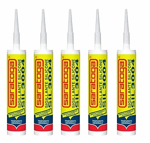 Sigillante in silicone SARATOGA SIL3004 trasparente confezione da 5