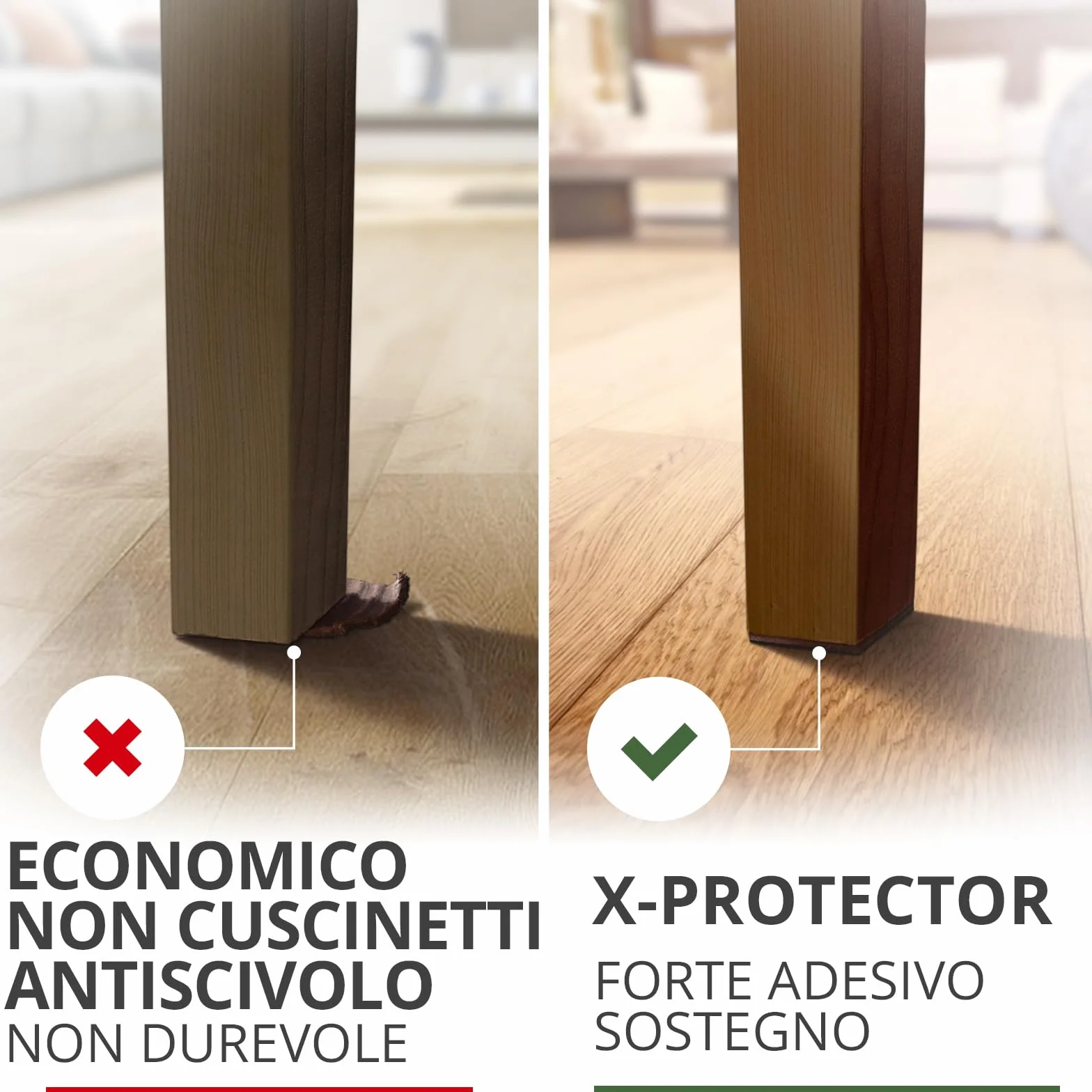 X-PROTECTOR Piedini antiscivolo gomma 50 mm 16 pz – Adesivi per mobili