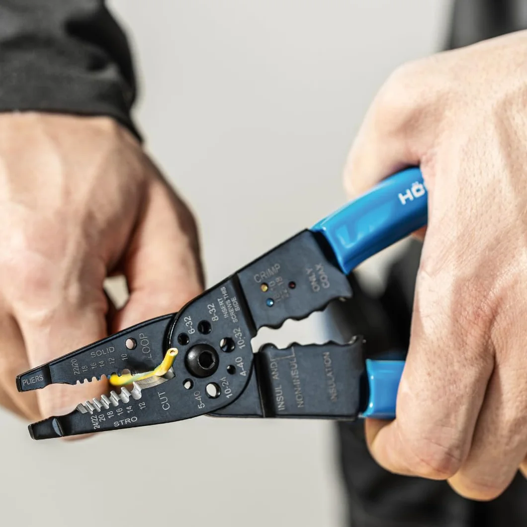 Högert Technik Pinza crimpatrice 0,5-6 mm2 per capicorda con spelafili 86 pezzi acciaio al carbonio