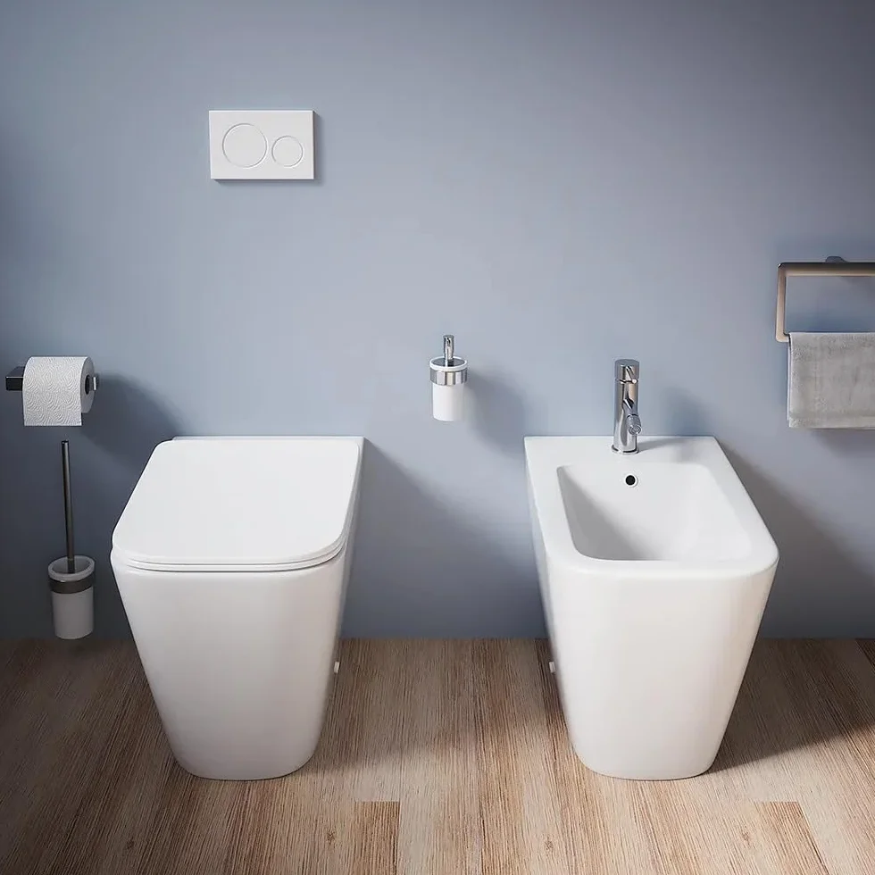 CUBE Sanitari Bidet Vaso WC ceramica RIMLESS sedile coprivaso softclose