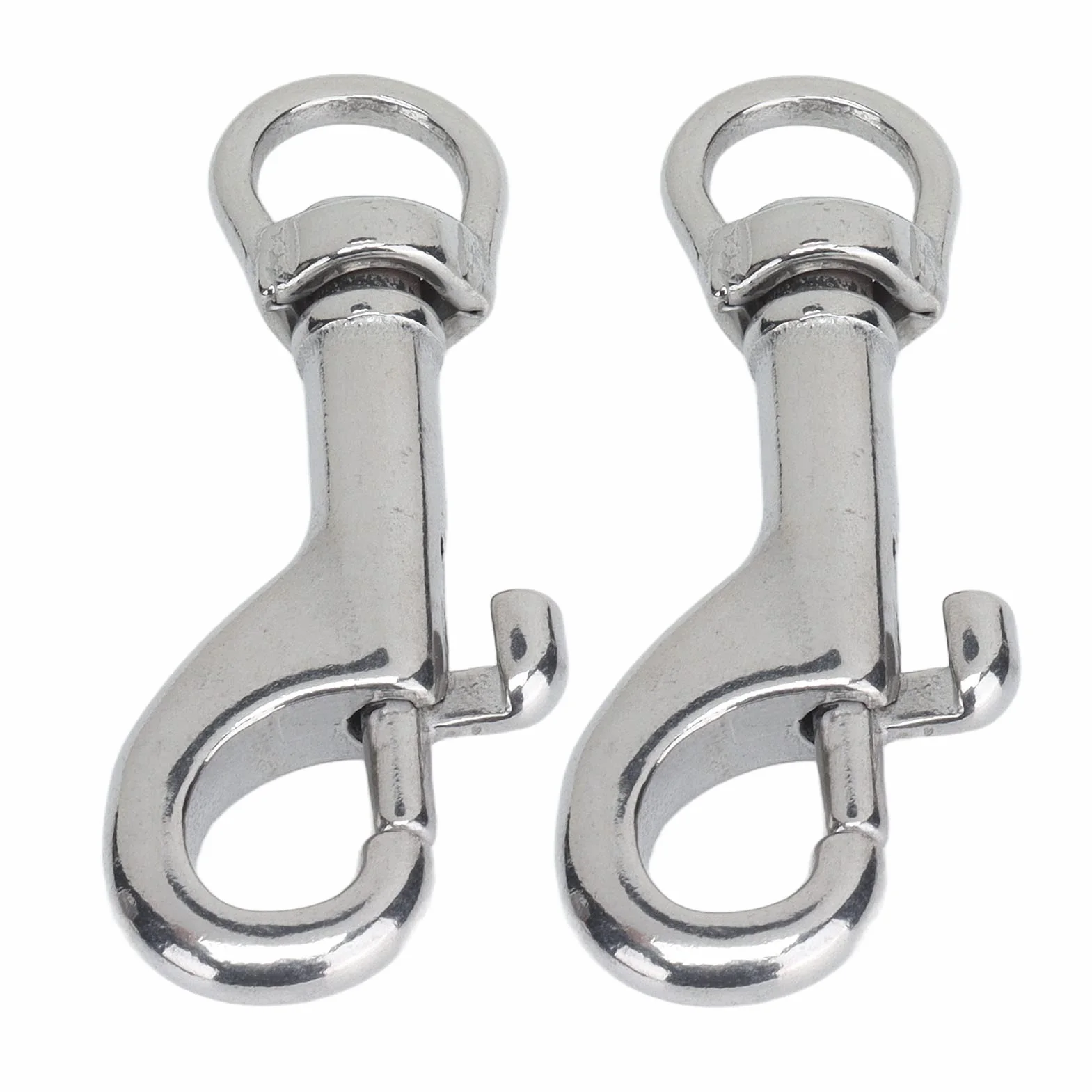 Fafeicy Ganci a Scatto in Acciaio Inossidabile 316 Grado Marino Girevole 360° 65mm 2 Pezzi
