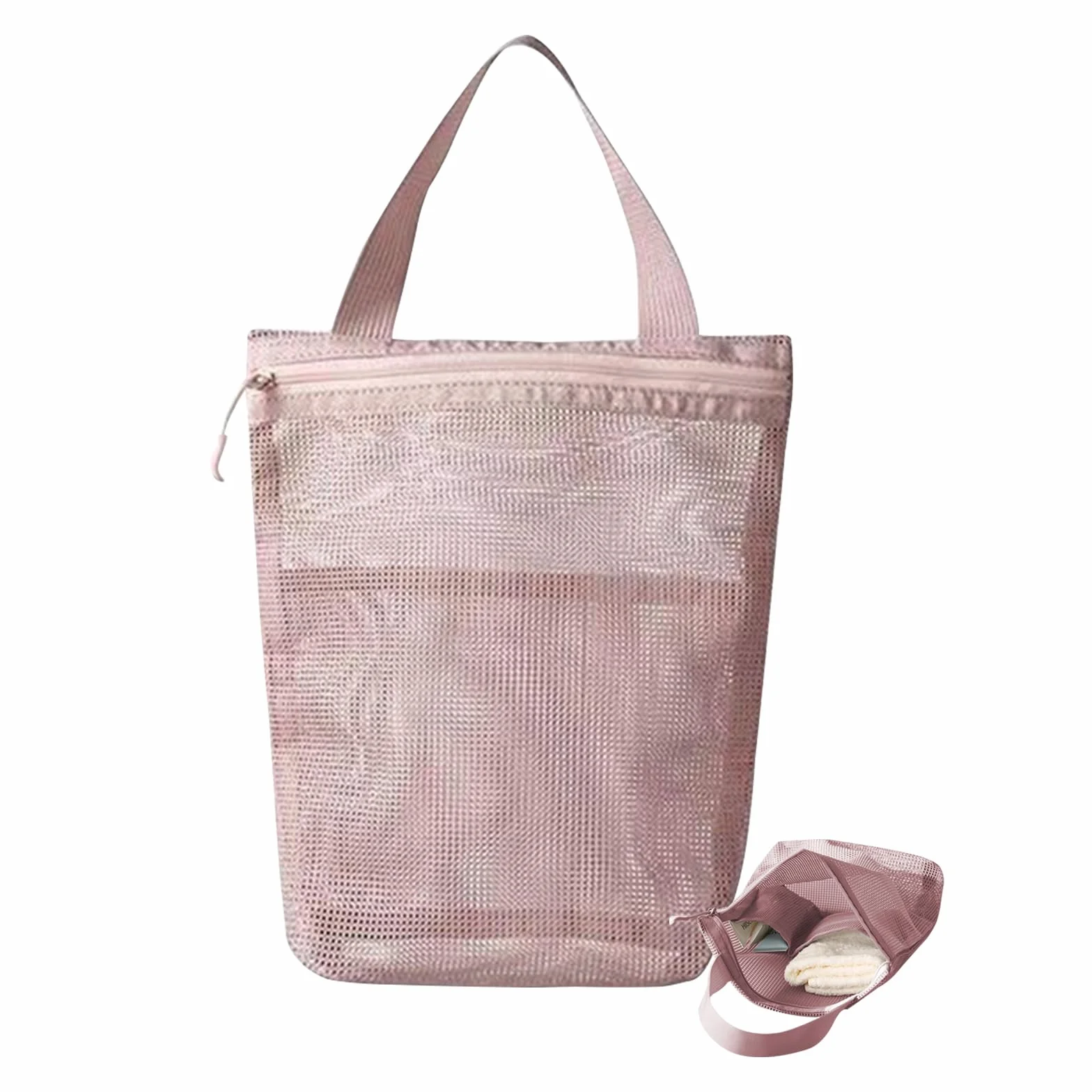 Wash Bag in Rete, Borsa da Doccia in Rete, Portatile Organizer in Retes, Asciugatura Rapida Borsas da Trasporto per Articoli da Toilette con Tre Scomparti per Palestra Viaggi Campeggio Nuoto