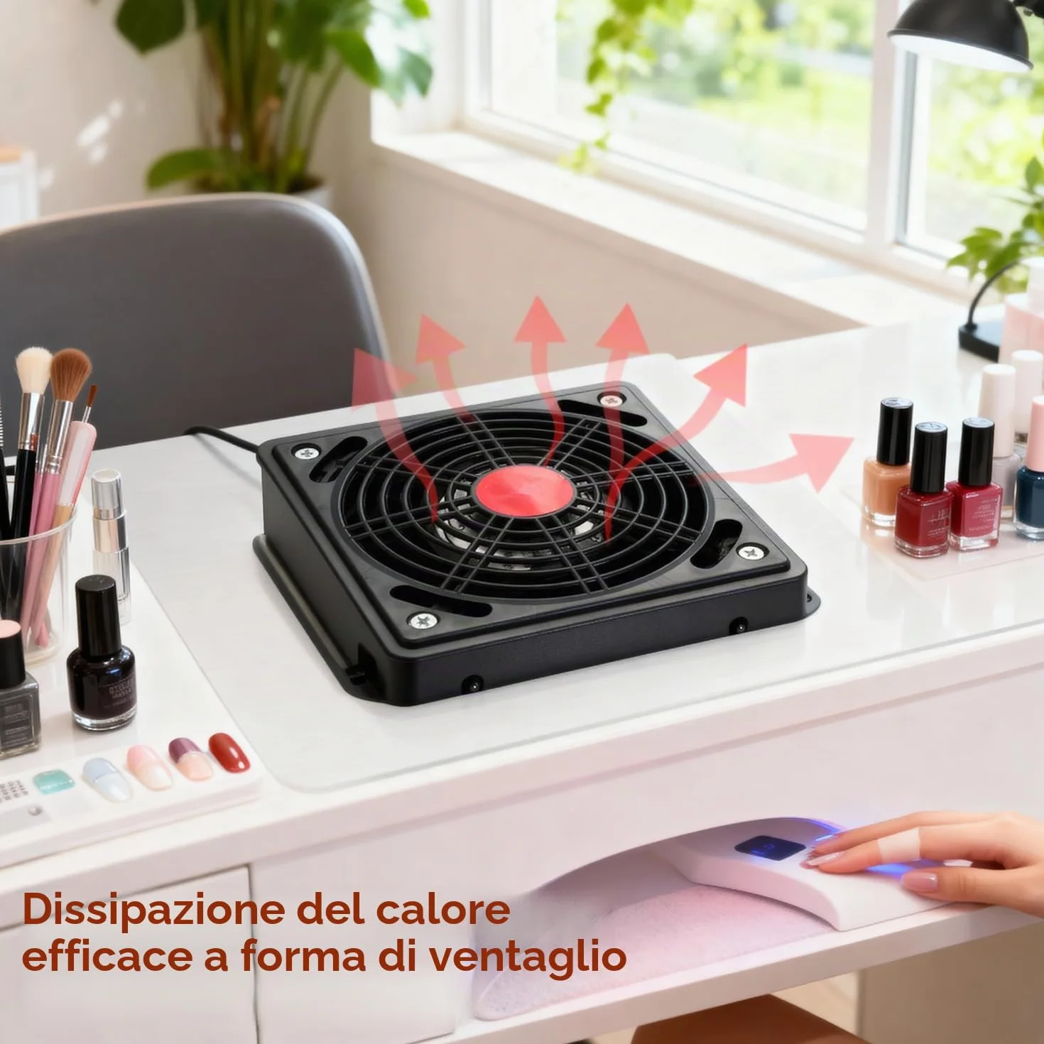 Aspiratore per Unghie, 60W Potente Aspiratore di Polvere per Unghie Incorporato Du Nail Nai