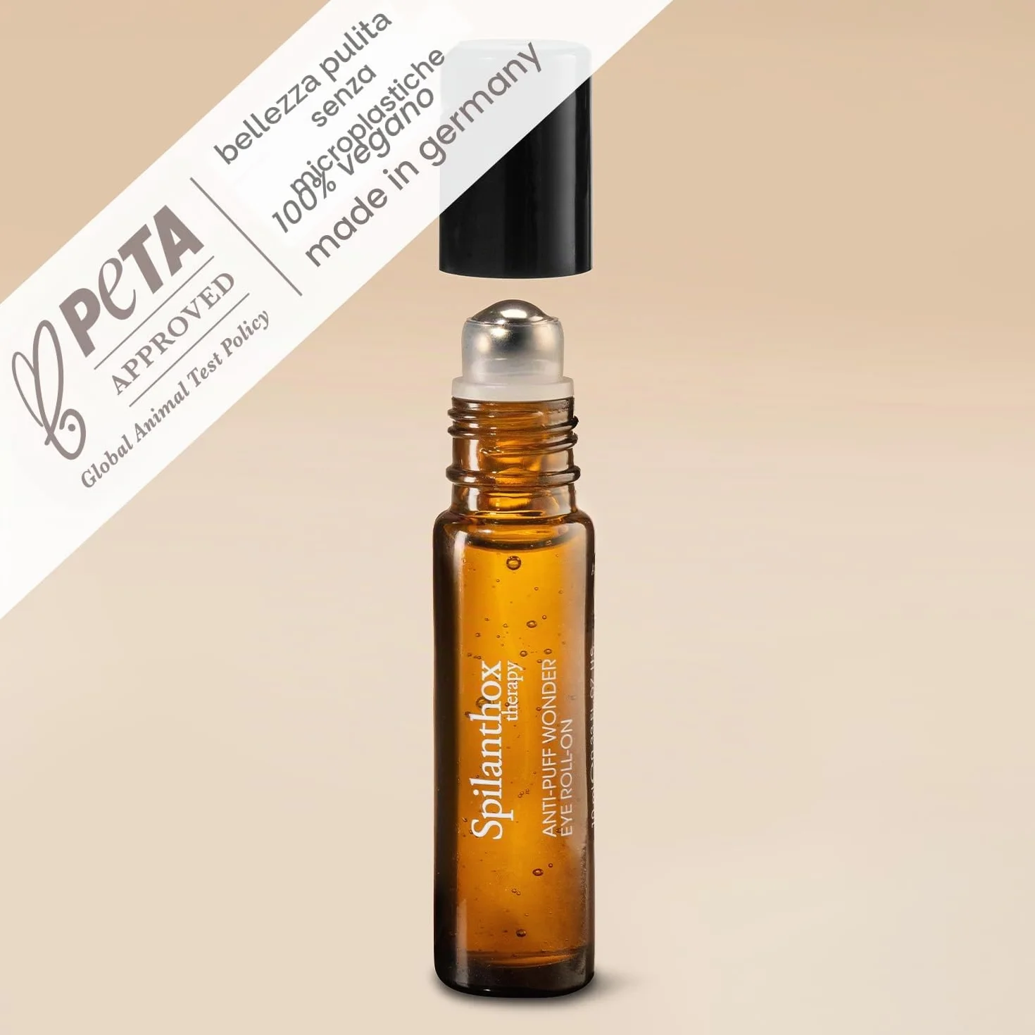 Spilanthox therapy - Anti-Puff Wonder Eye Roll-On - Caffeina e acido ialuronico riducono le occhiaie - Leviga le rughe e le espressioni del viso grazie allo spilantolo - Cosmetici naturali vegani