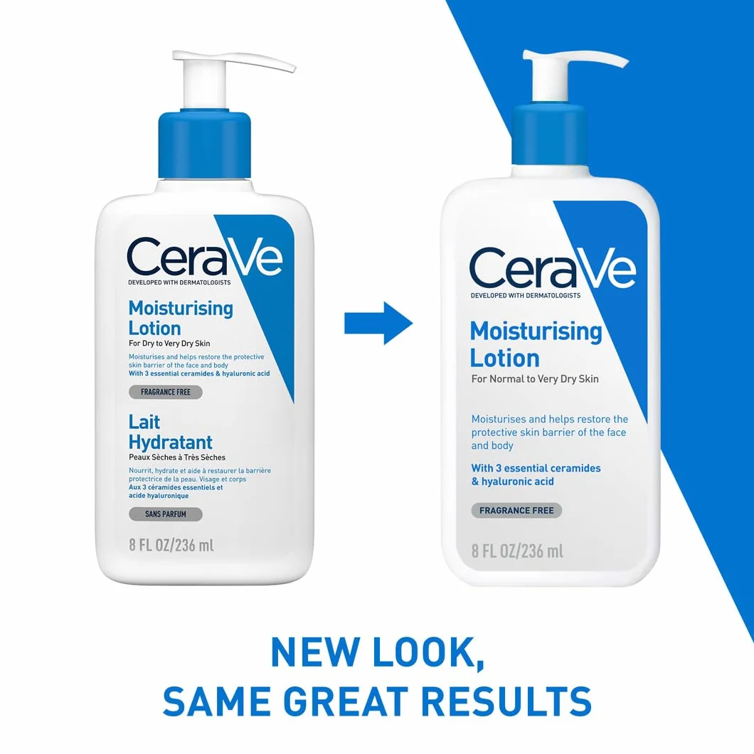 CeraVe Lozione idratante, viso e corpo, per pelli secche e molto secche, 236 ml