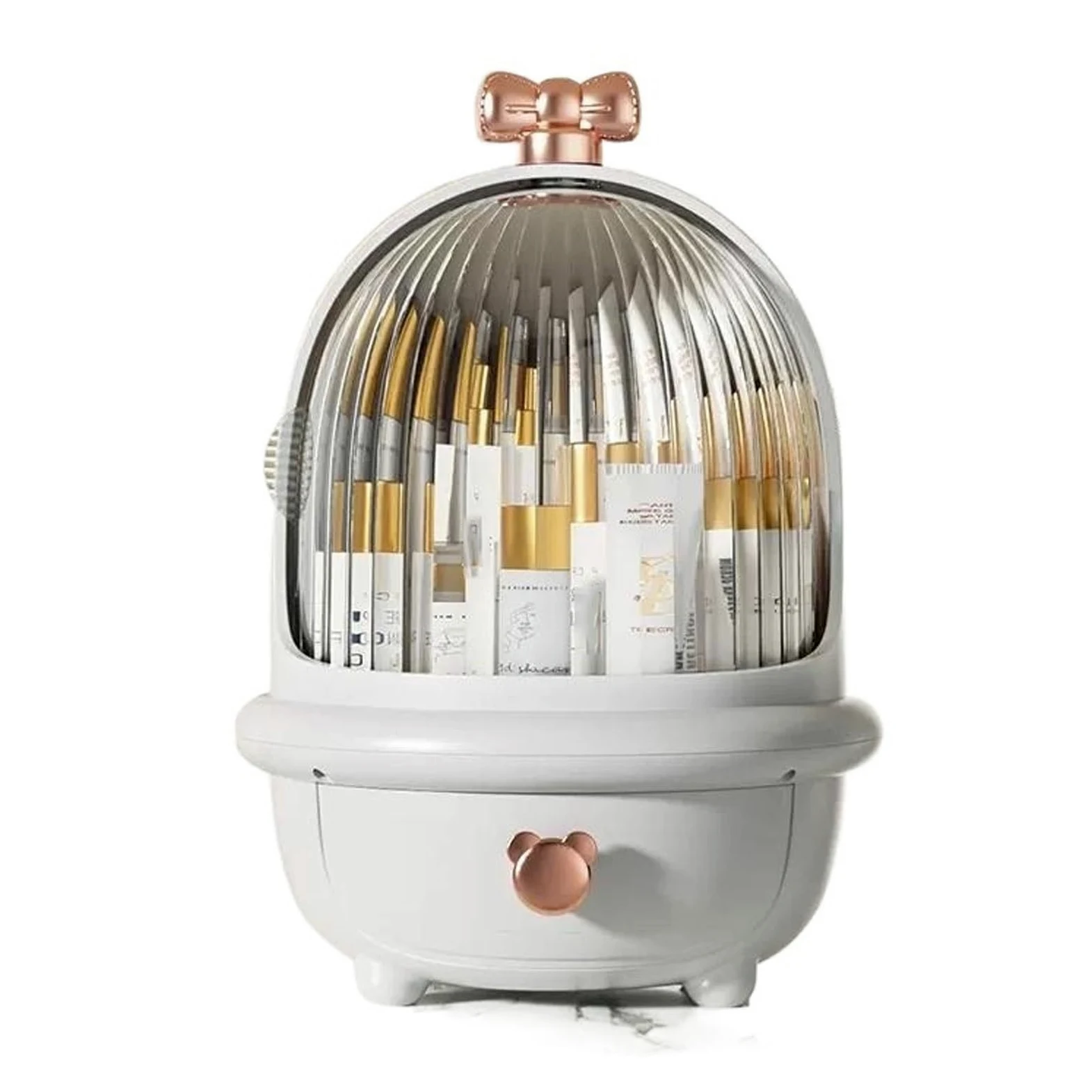 Organizzatore di trucco scatola organizer per trucco antipolvere con coperchio trasparente, vetrina per cosmetici organizer impermeabile per la cura della pelle for bagno e