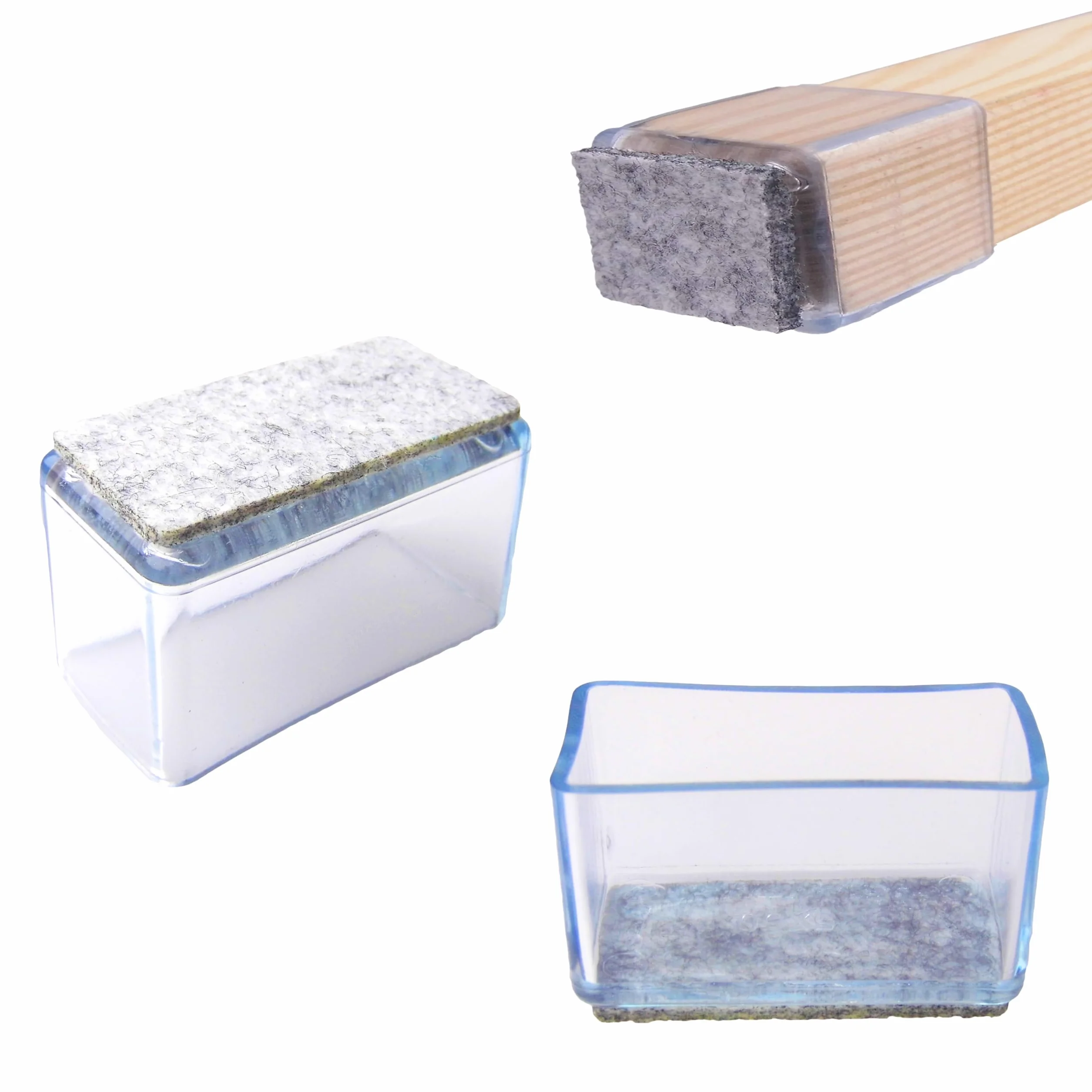 Feltrini per Sedie, Tappi Protettivi per Gambe Rettangolari 15 x 30 mm